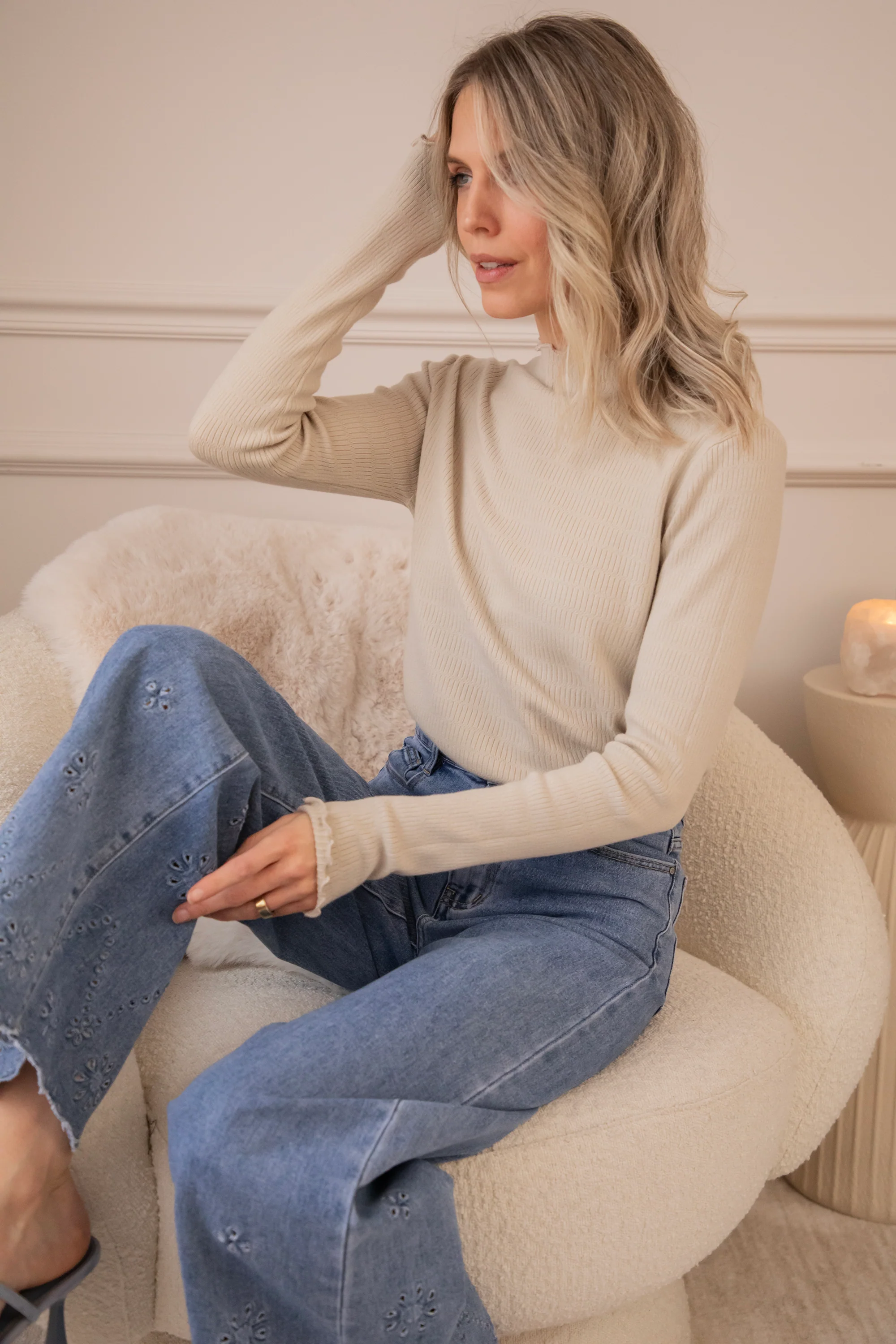 Cute Collar Ruches Café Au Lait - Longsleeve - Image 3