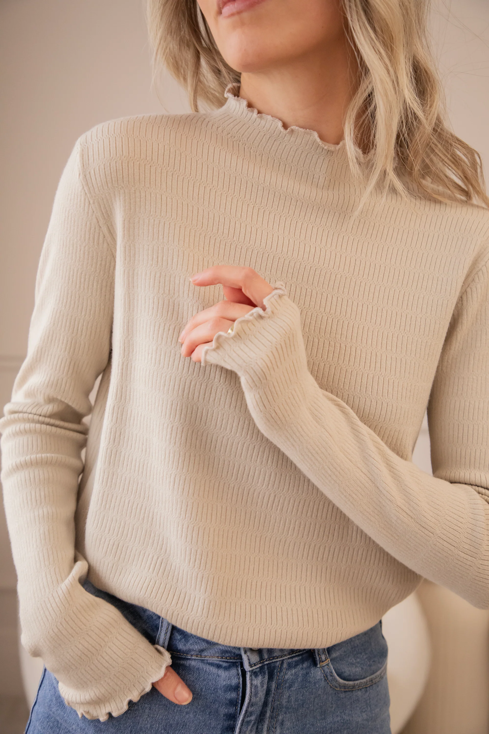 Cute Collar Ruches Café Au Lait - Longsleeve - Image 5