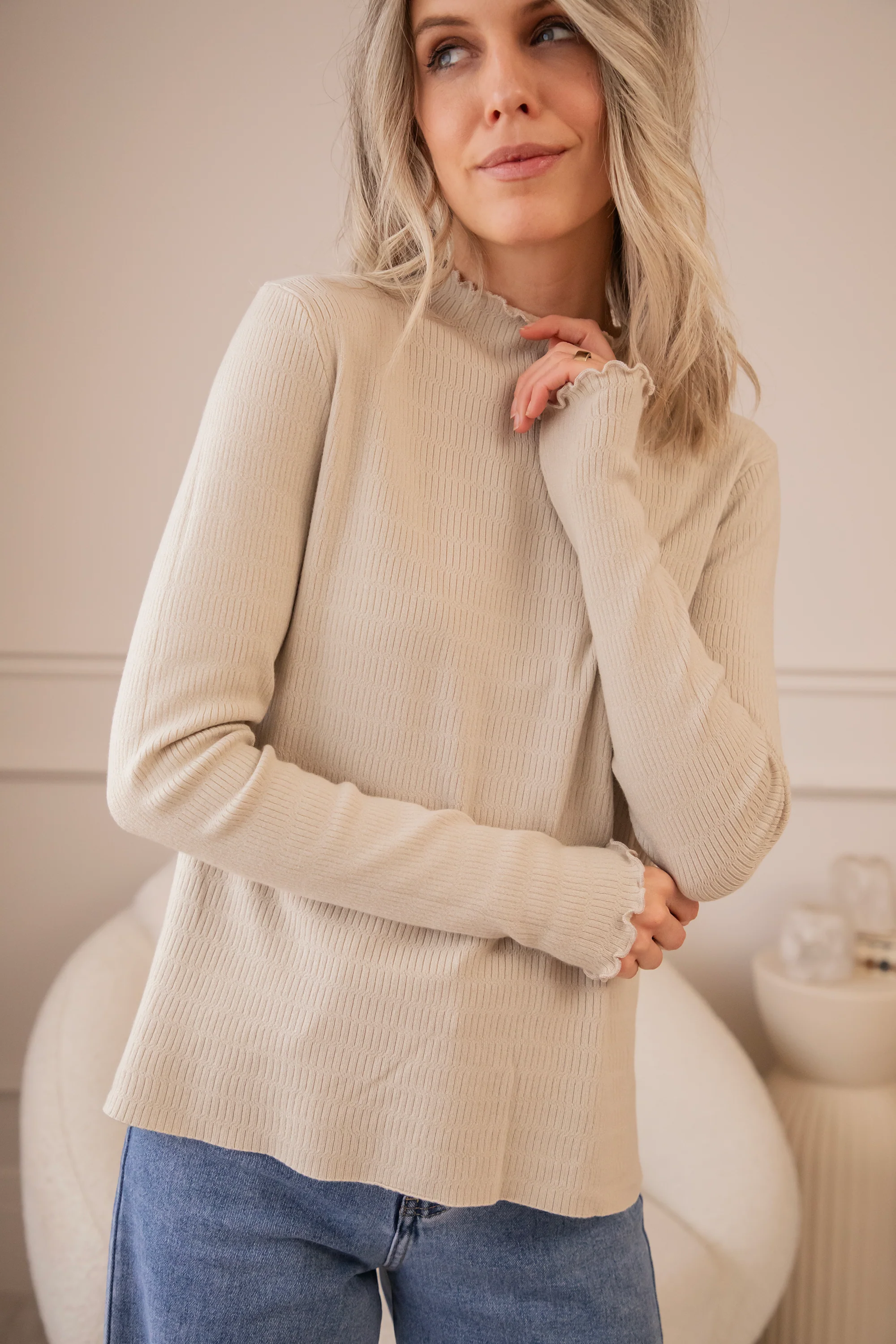 Cute Collar Ruches Café Au Lait - Longsleeve - Image 8