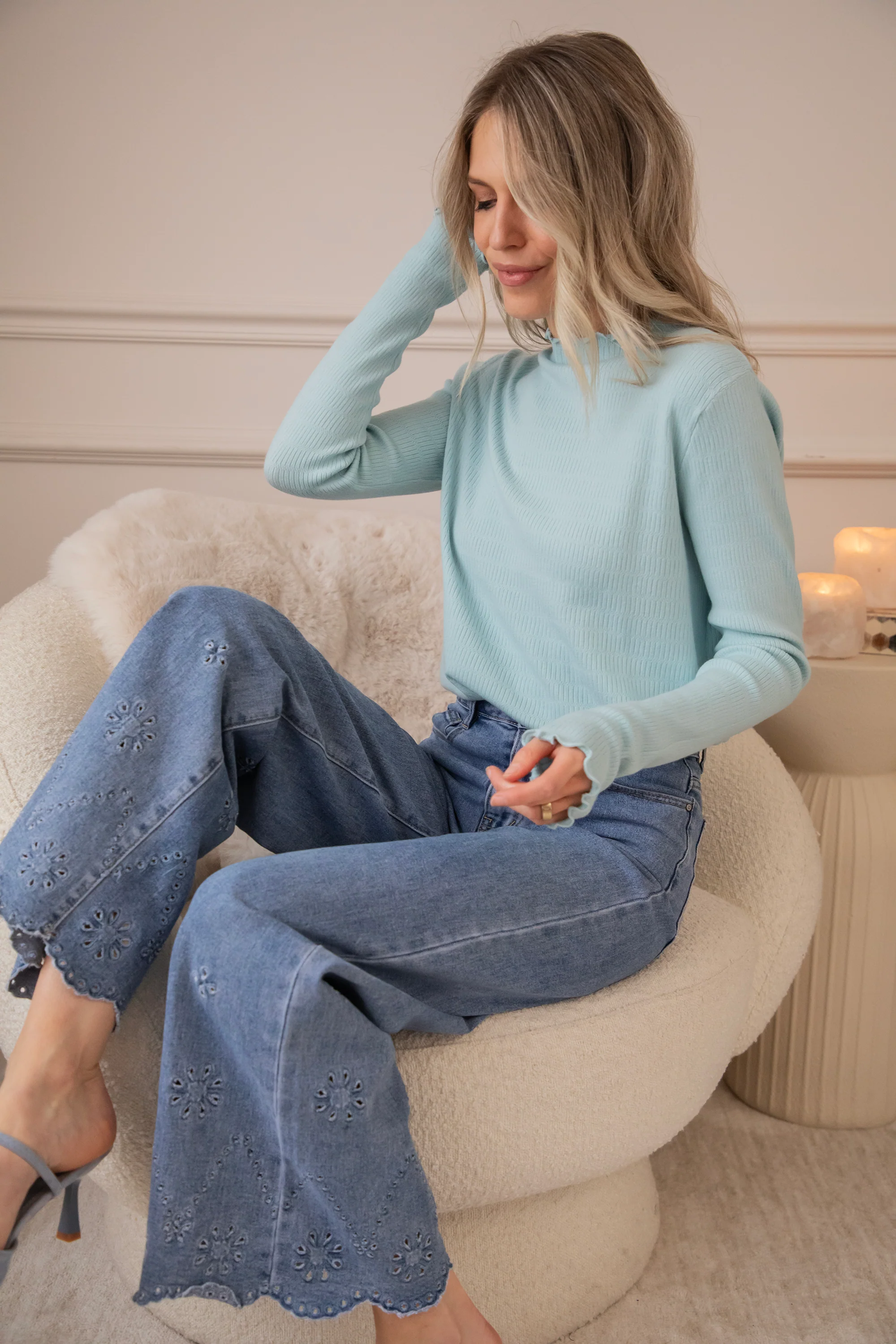 Cute Collar Ruches Soft Blue - Longsleeve - Image 8