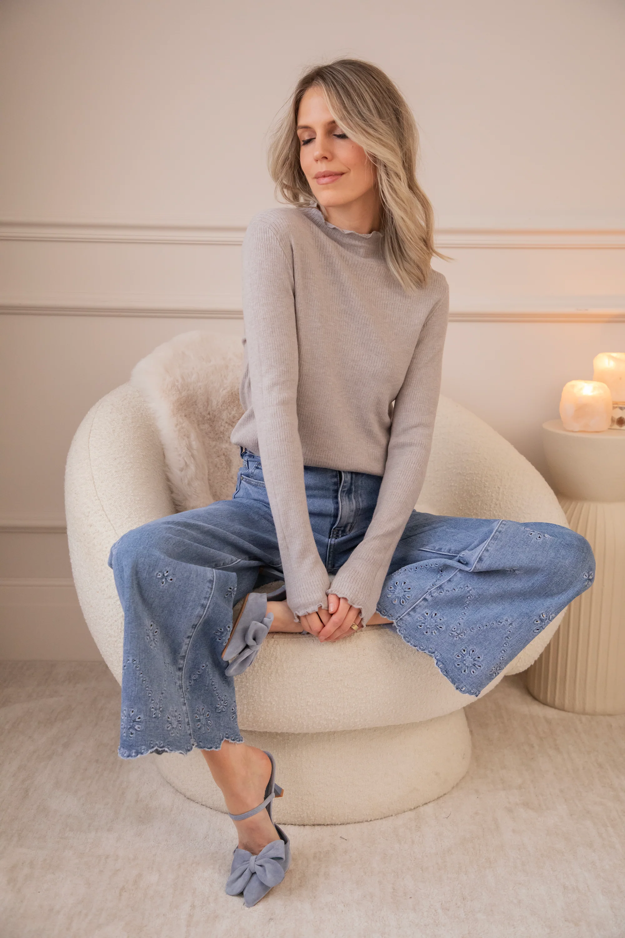 Cute Collar Ruches Soft Grey - Longsleeve - Image 7