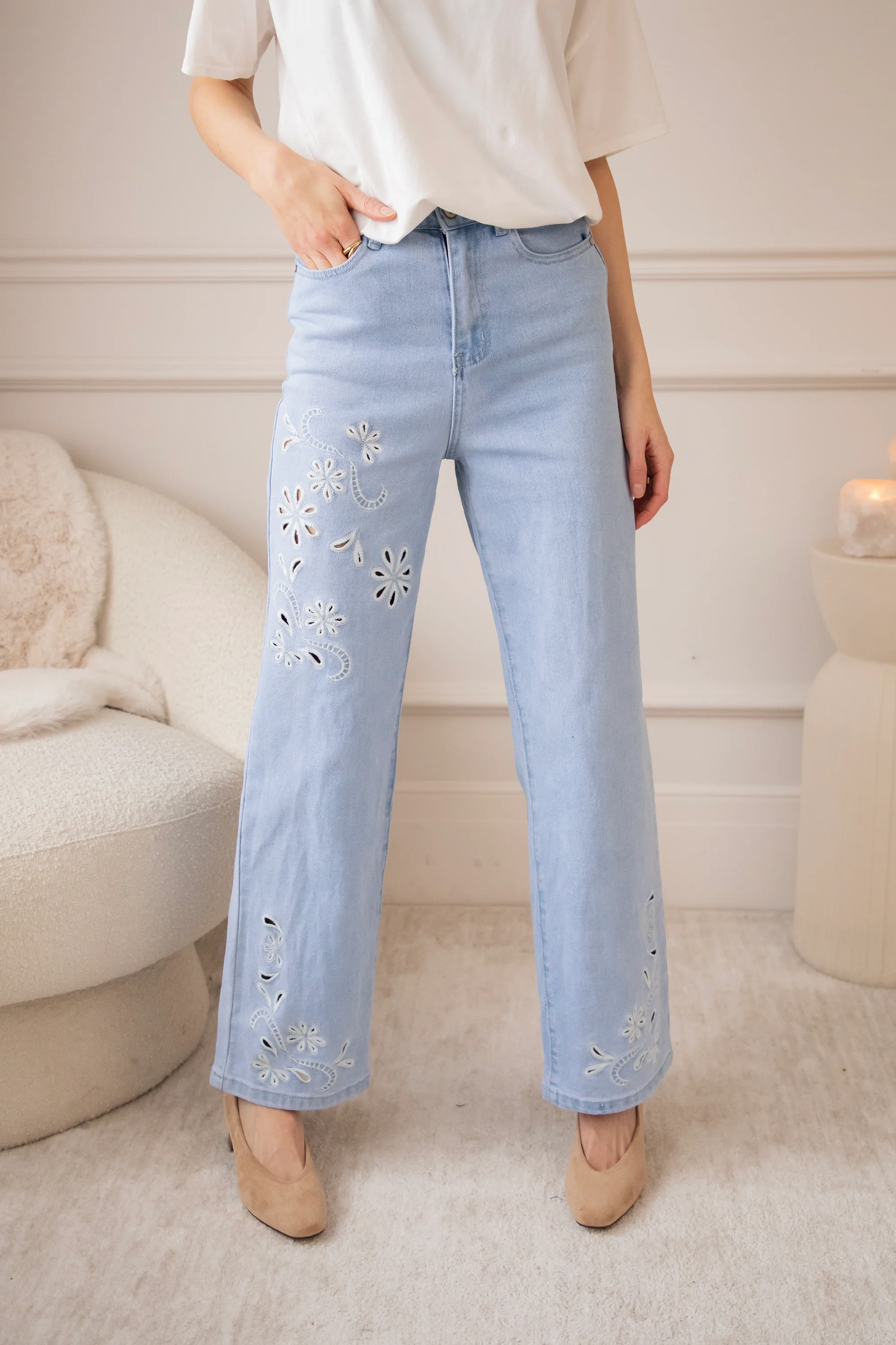 Floral Flow Light Blue - Jeans - Image 5