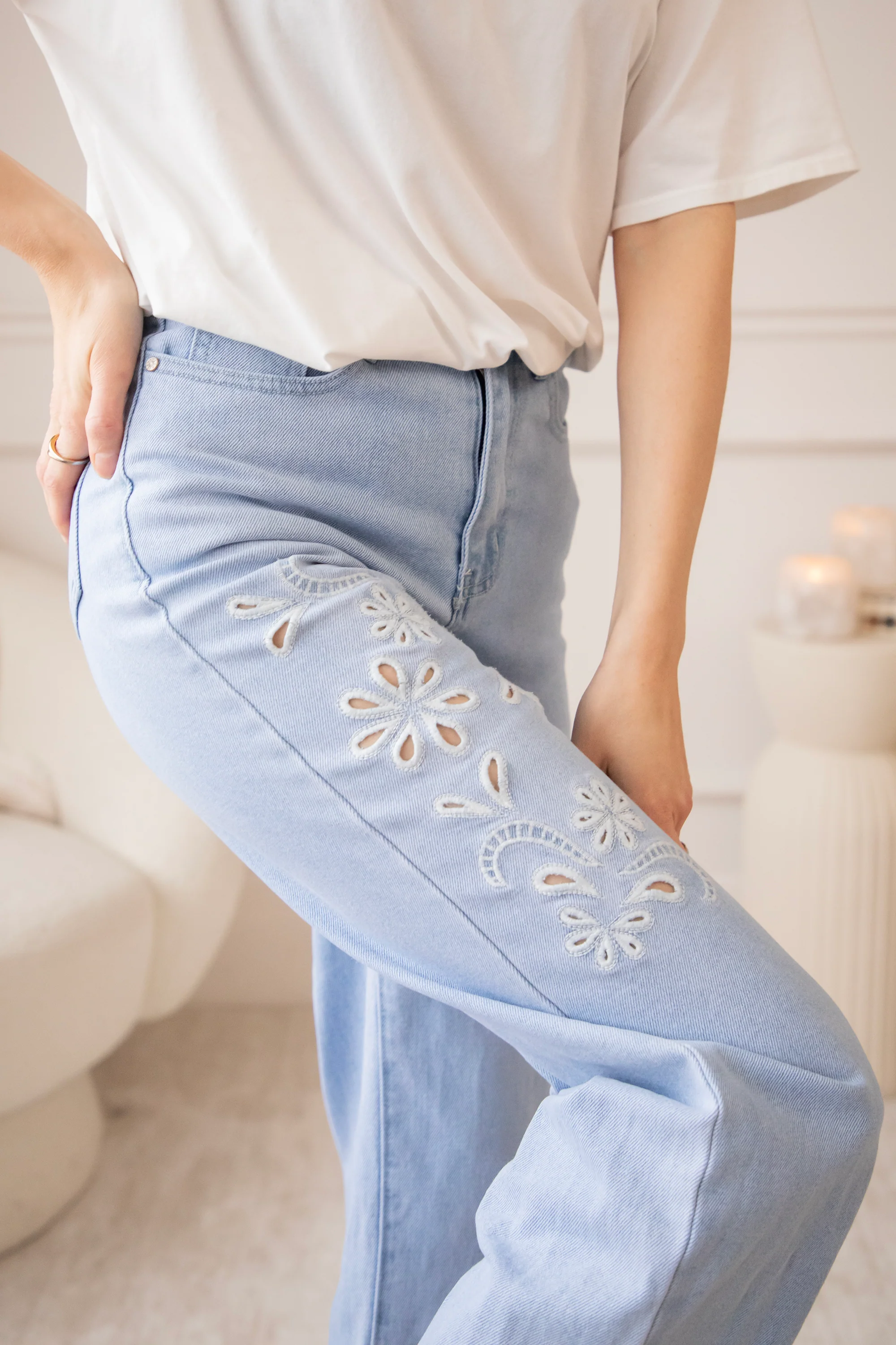 Floral Flow Light Blue - Jeans - Image 6