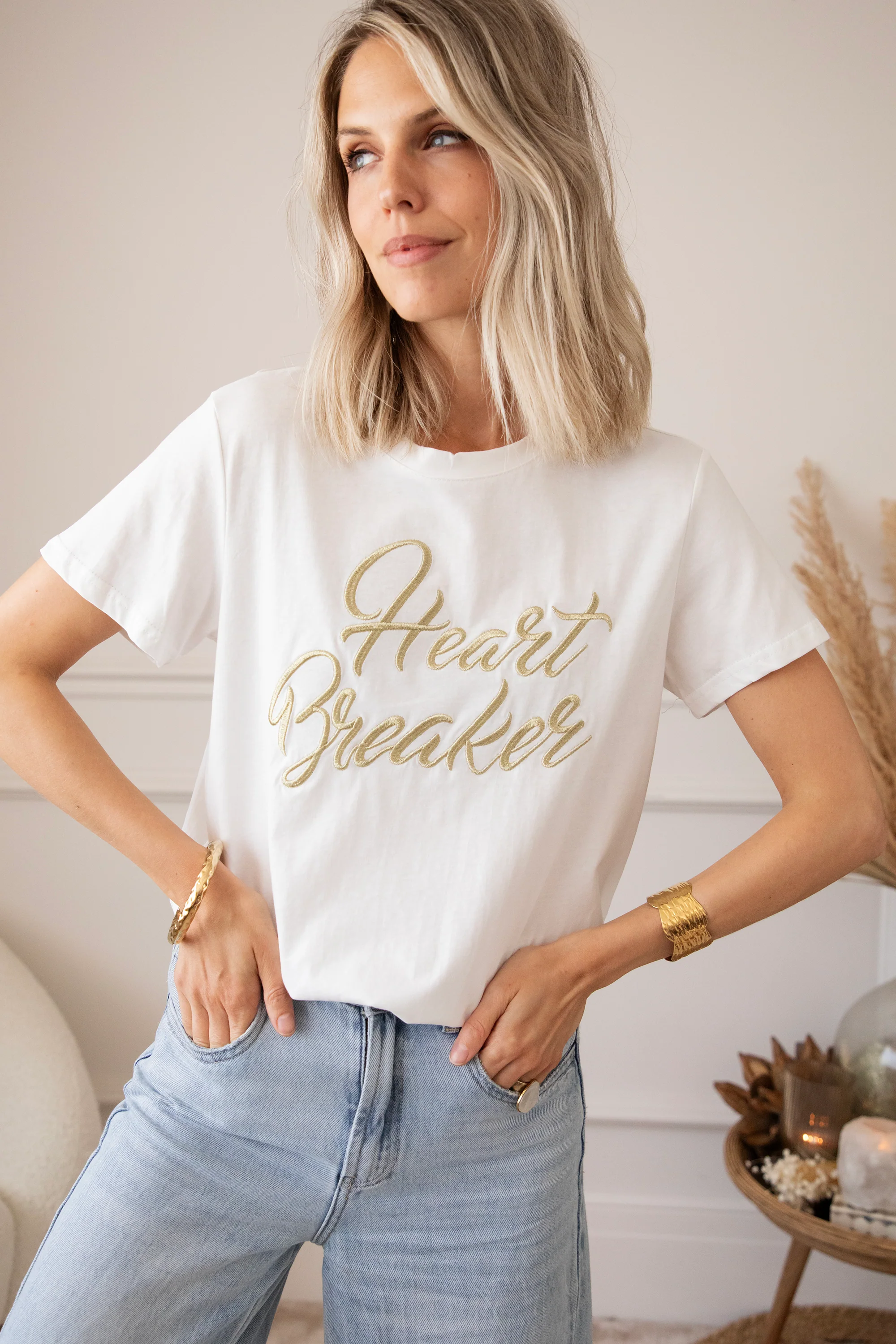 Heart Breaker White/Gold - T-Shirt - Image 7