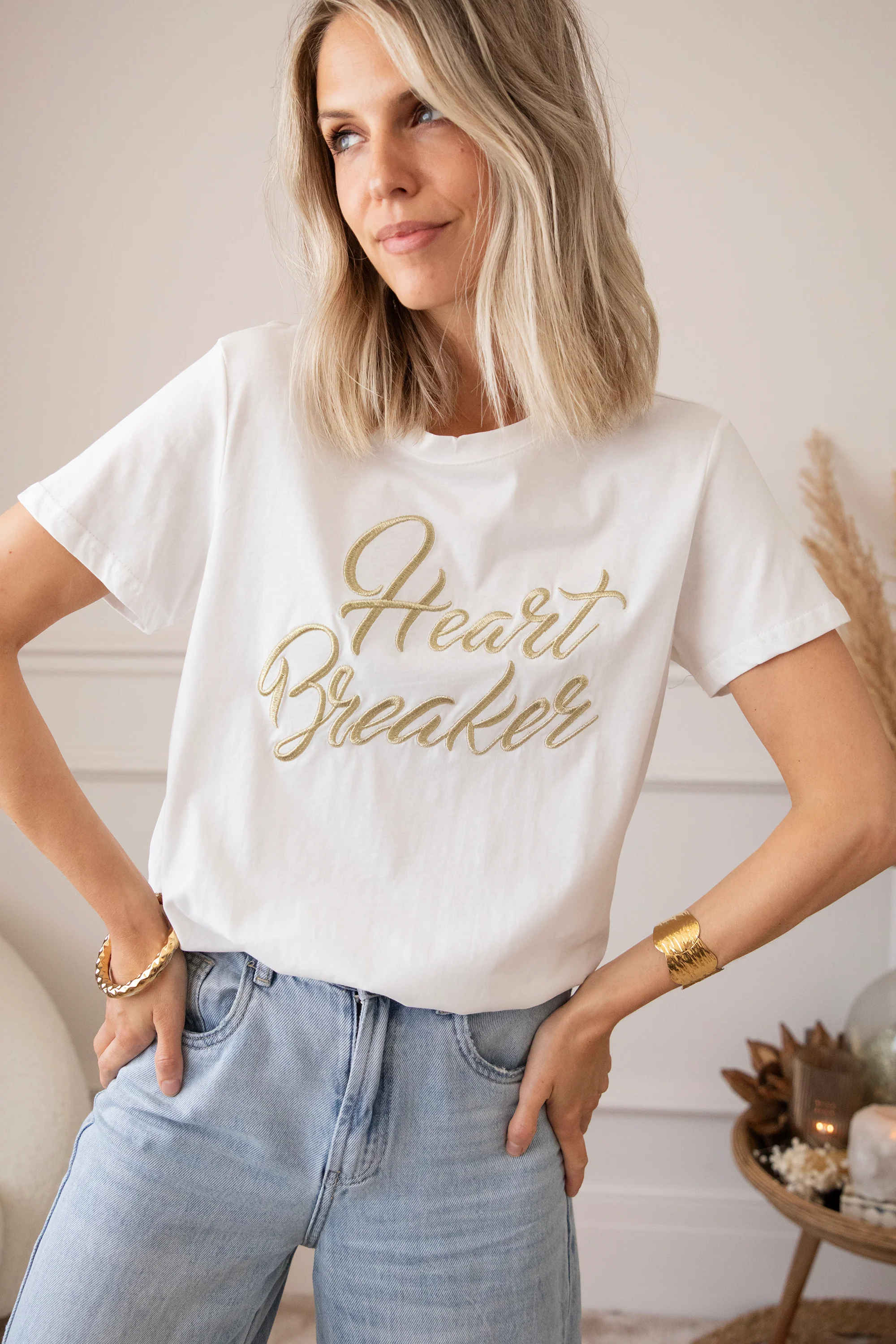 Heart Breaker White/Gold - T-Shirt - Image 8