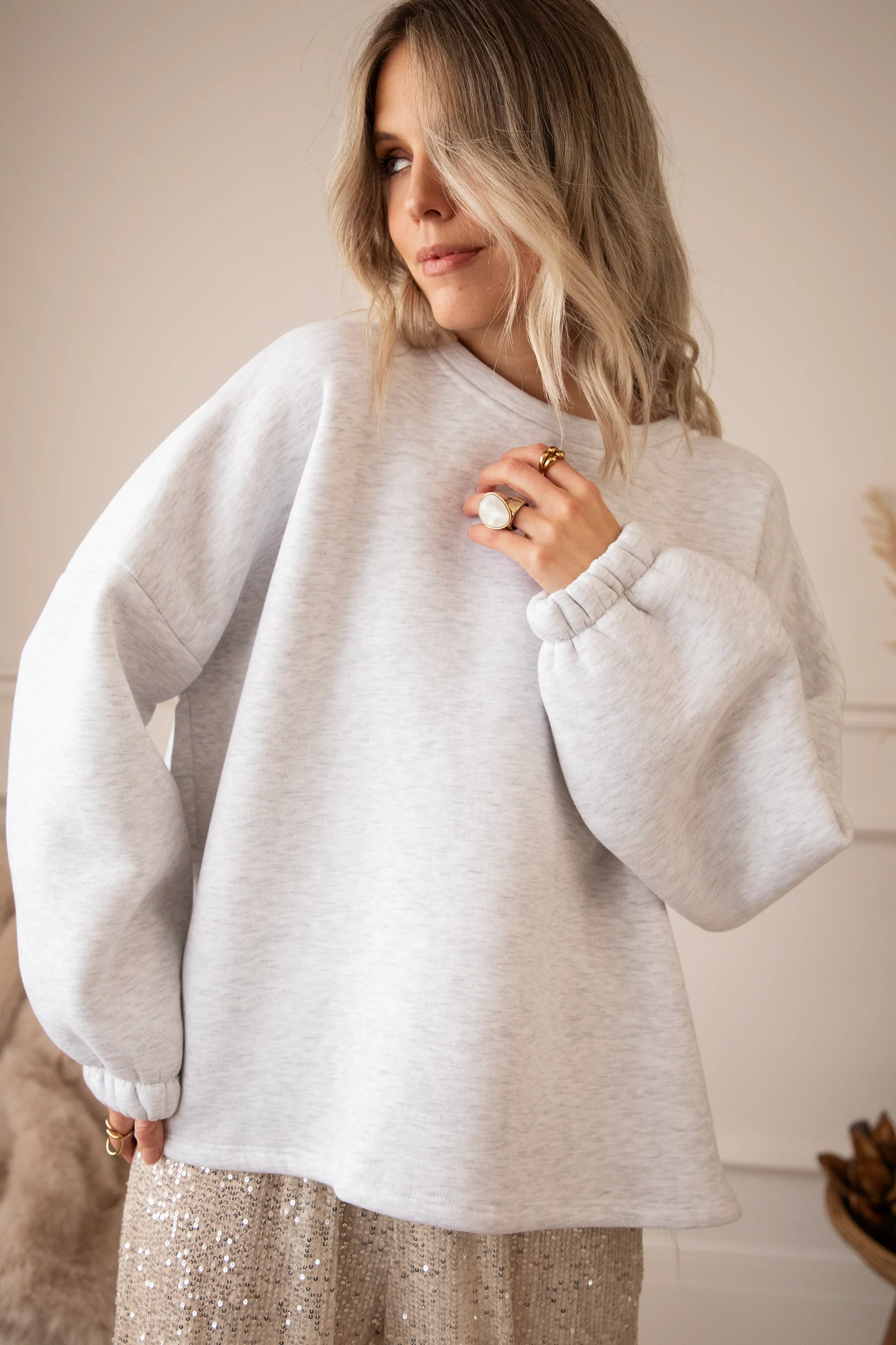 Lily Dreamer Soft Grey/Dark Blue - Sweater - Image 3