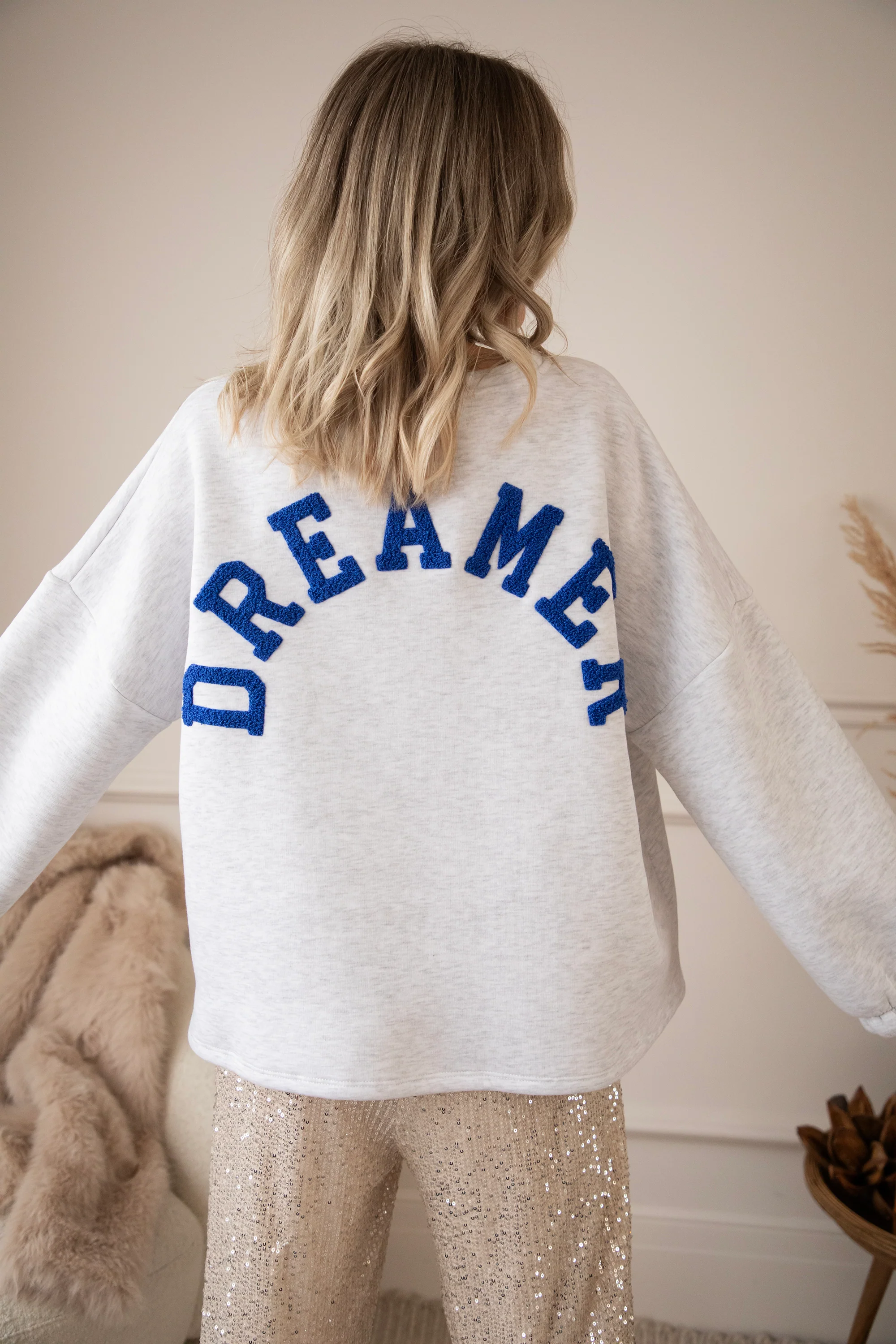Lily Dreamer Soft Grey/Dark Blue - Sweater - Image 4