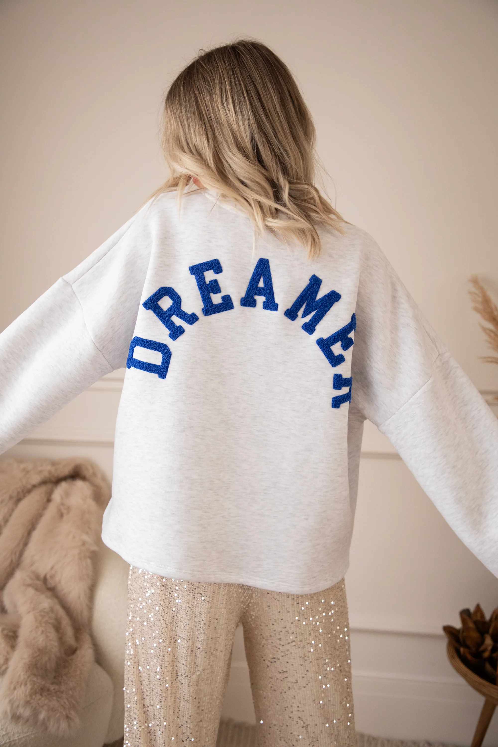 Lily Dreamer Soft Grey/Dark Blue - Sweater - Image 5