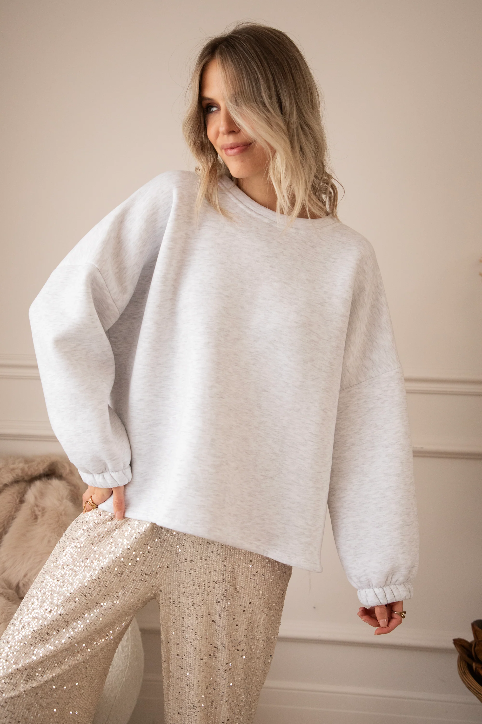 Lily Dreamer Soft Grey/Dark Blue - Sweater - Image 7