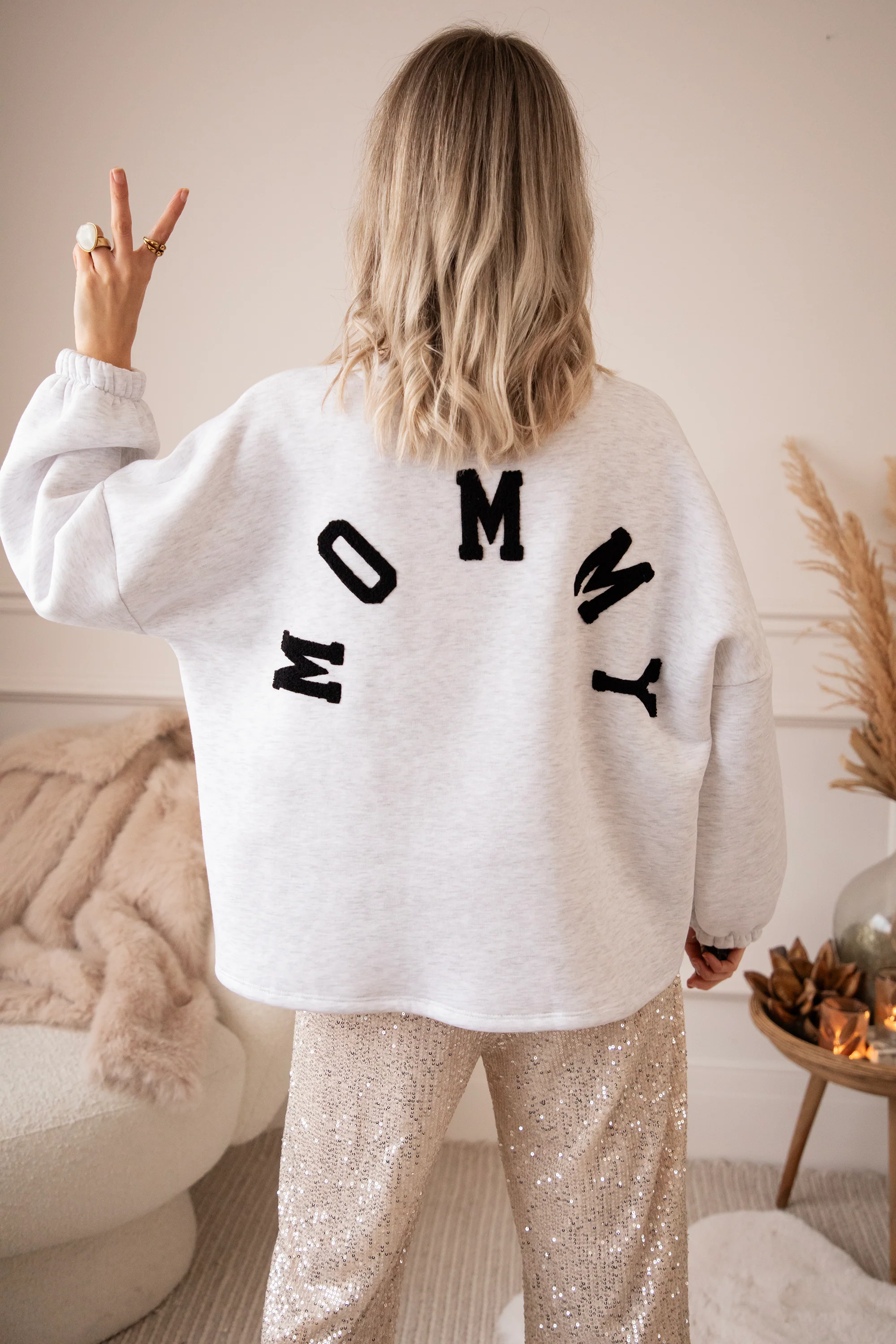 Lily Mommy Soft Grey/Black - Sweater - Image 3