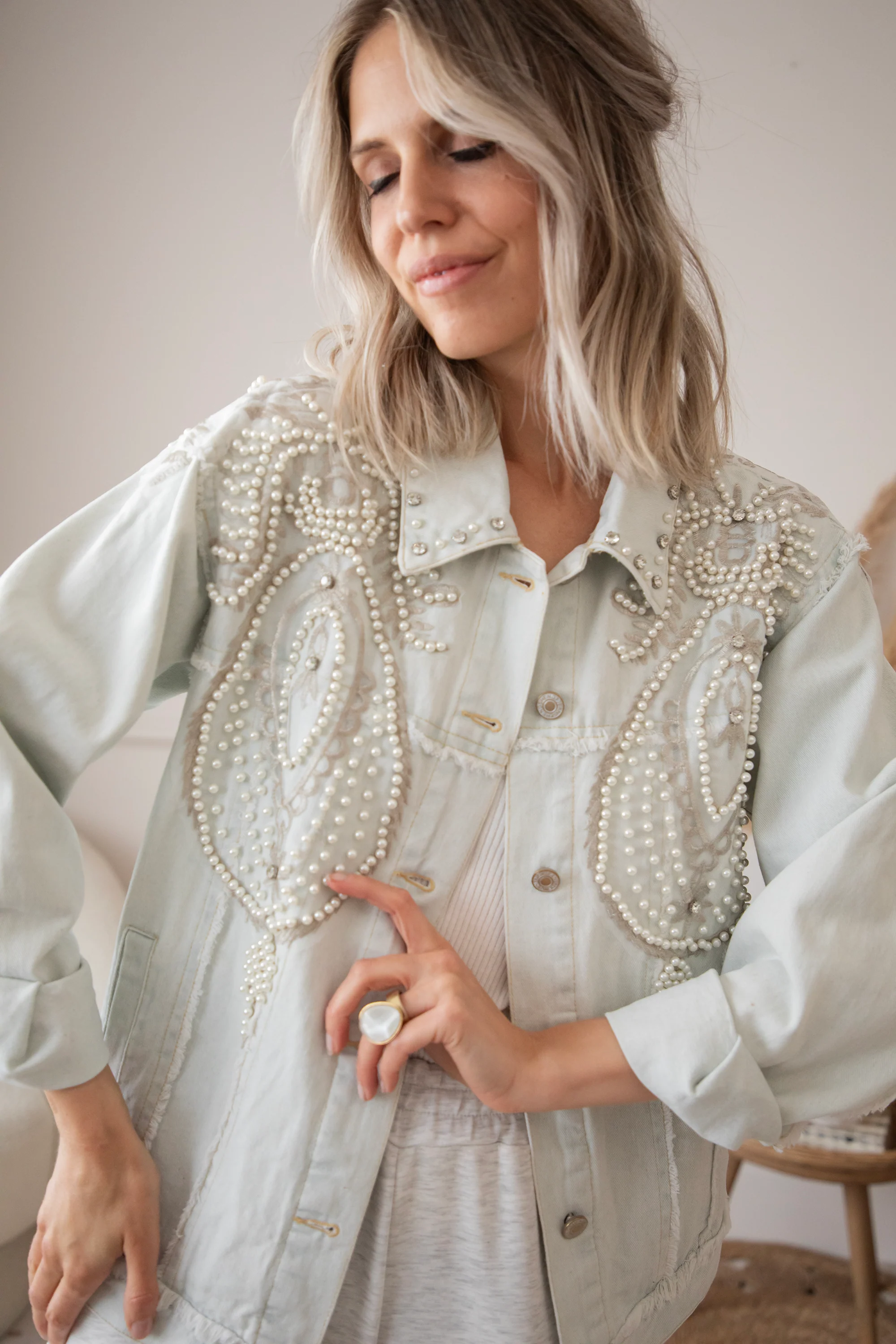 Louise Pearl Light Blue - Jacket - Image 3