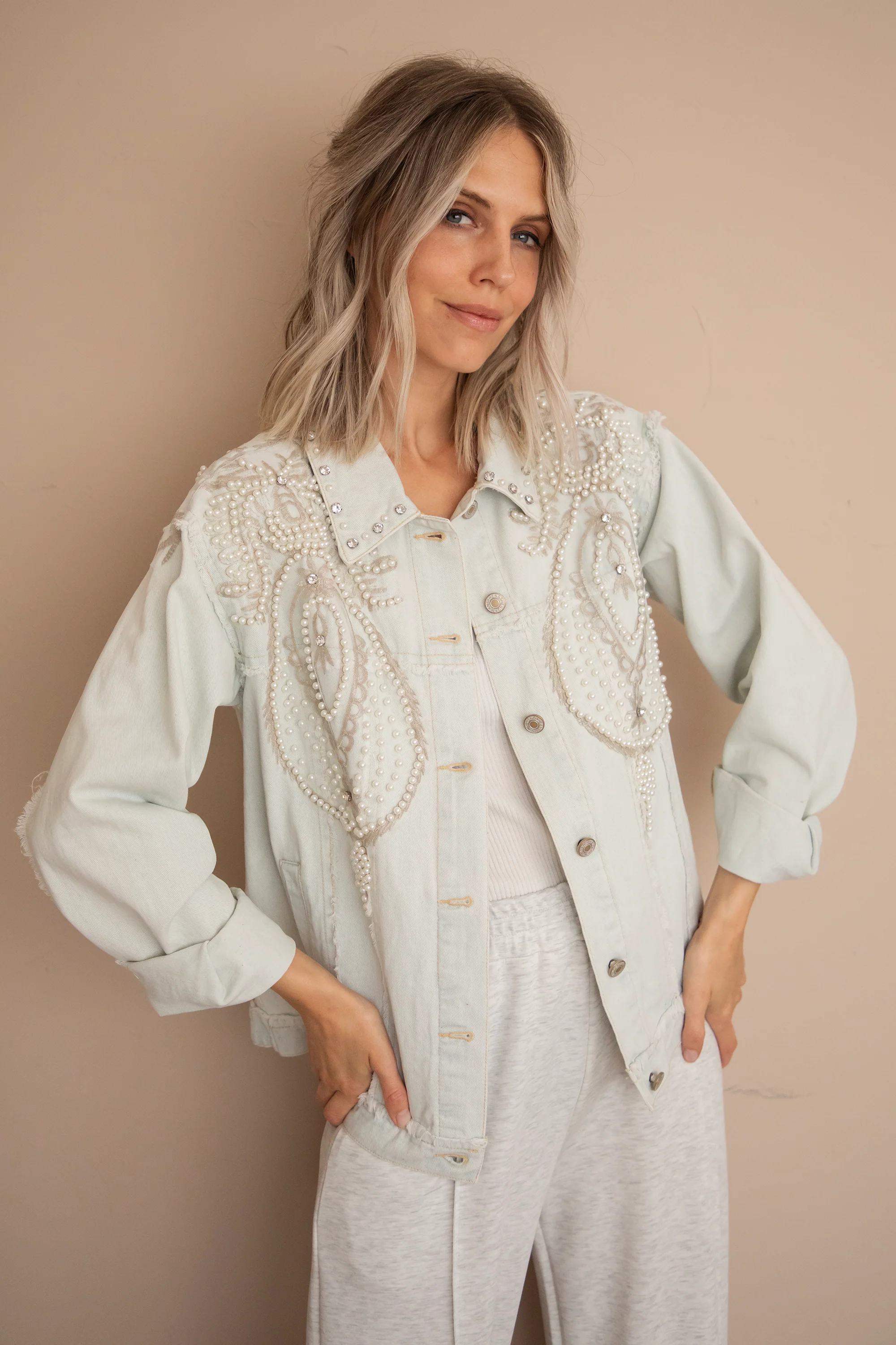 Louise Pearl Light Blue - Jacket - Image 6