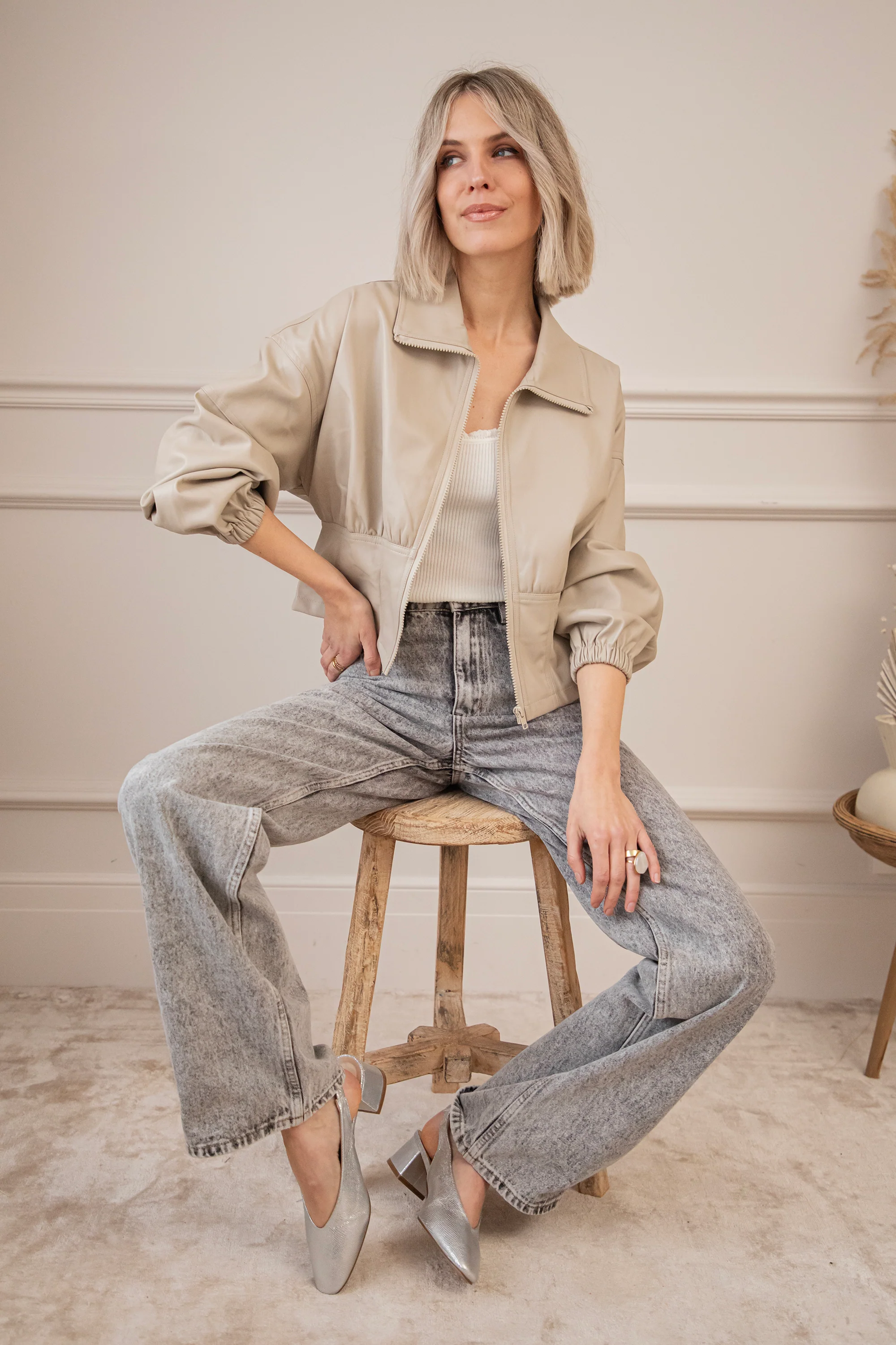 Love Leather Taupe - Jacket - Image 3