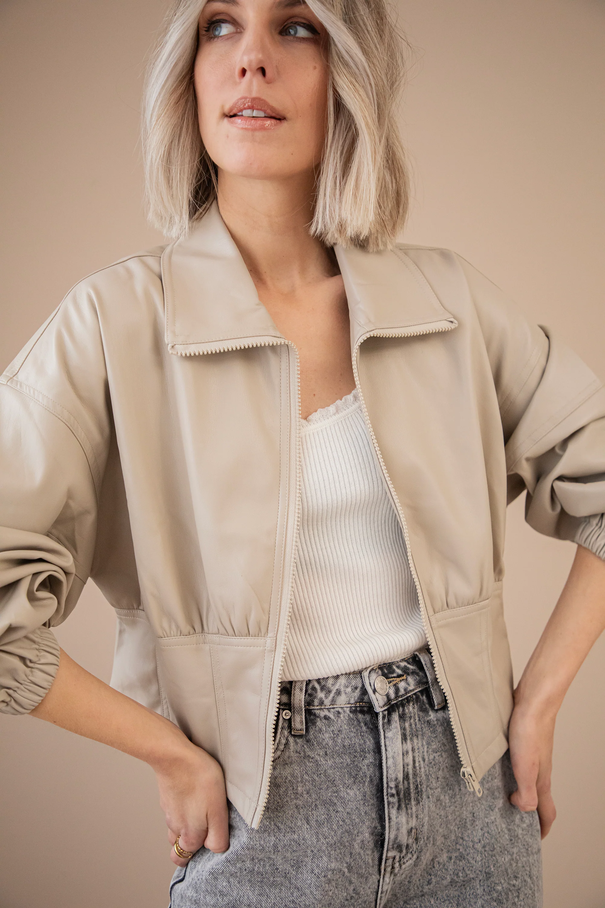 Love Leather Taupe - Jacket - Image 4