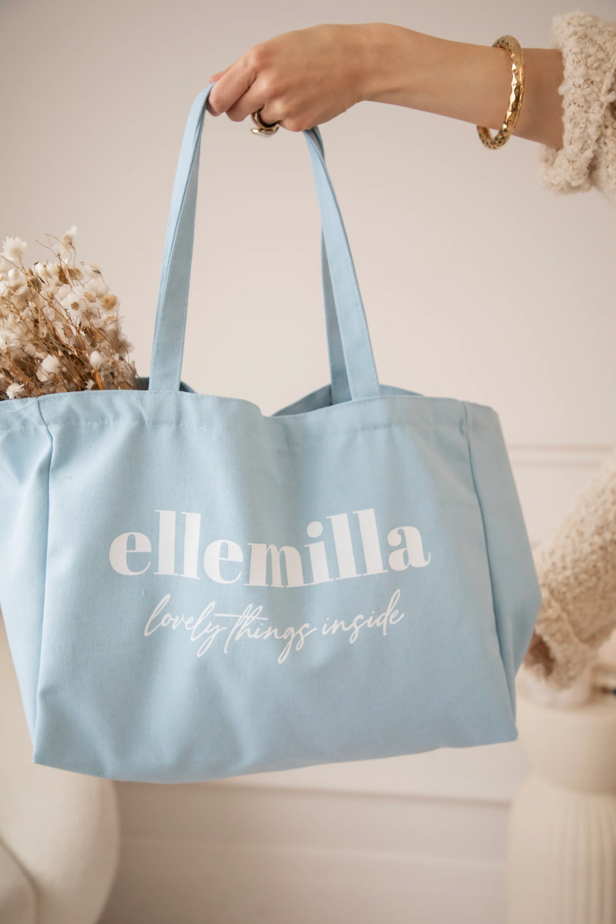 Lovely Things Inside Soft Blue - Canvas Tas - Image 6