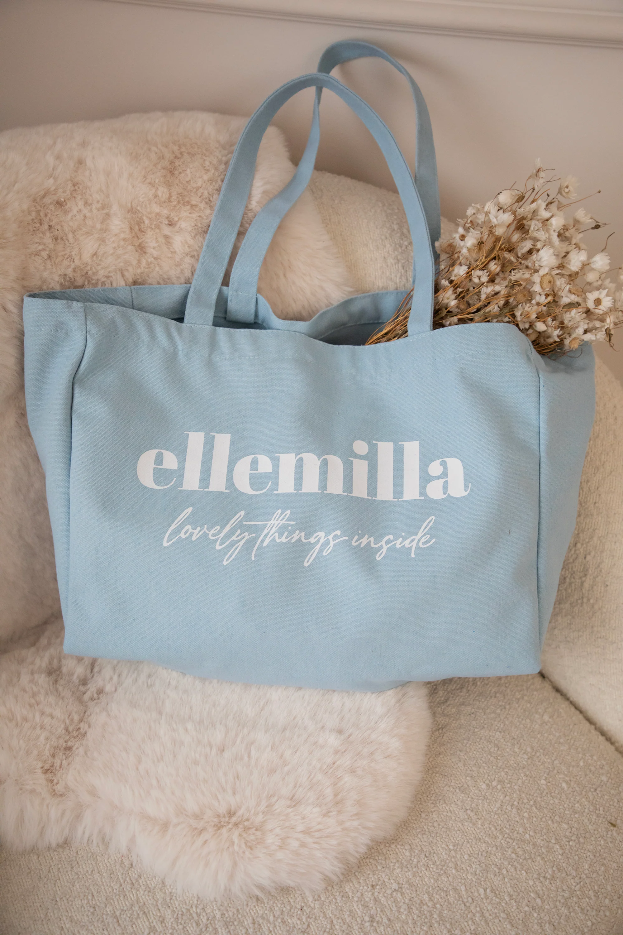 Lovely Things Inside Soft Blue - Canvas Tas - Image 8