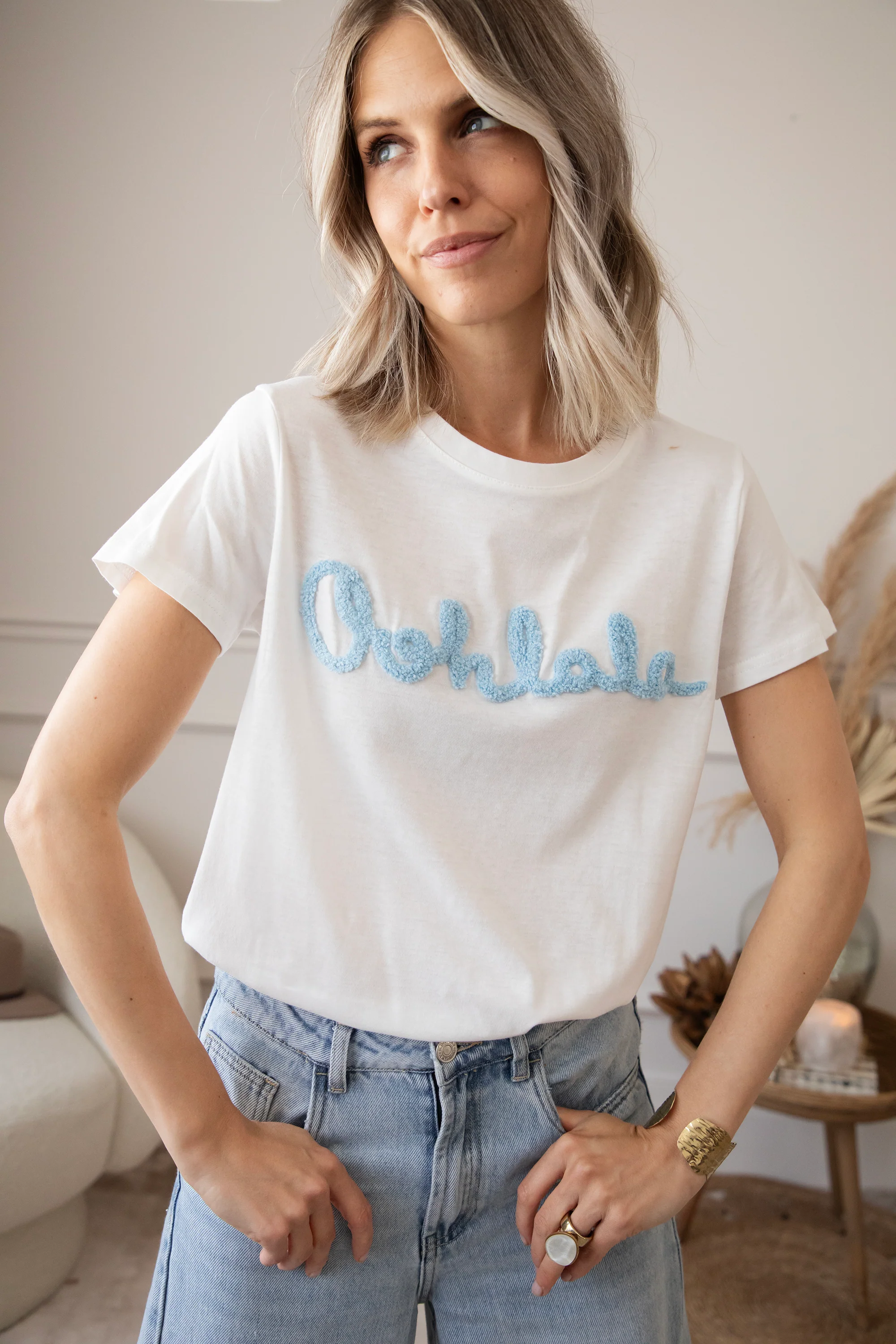 Oohlala White/Blue - T-Shirt - Image 3