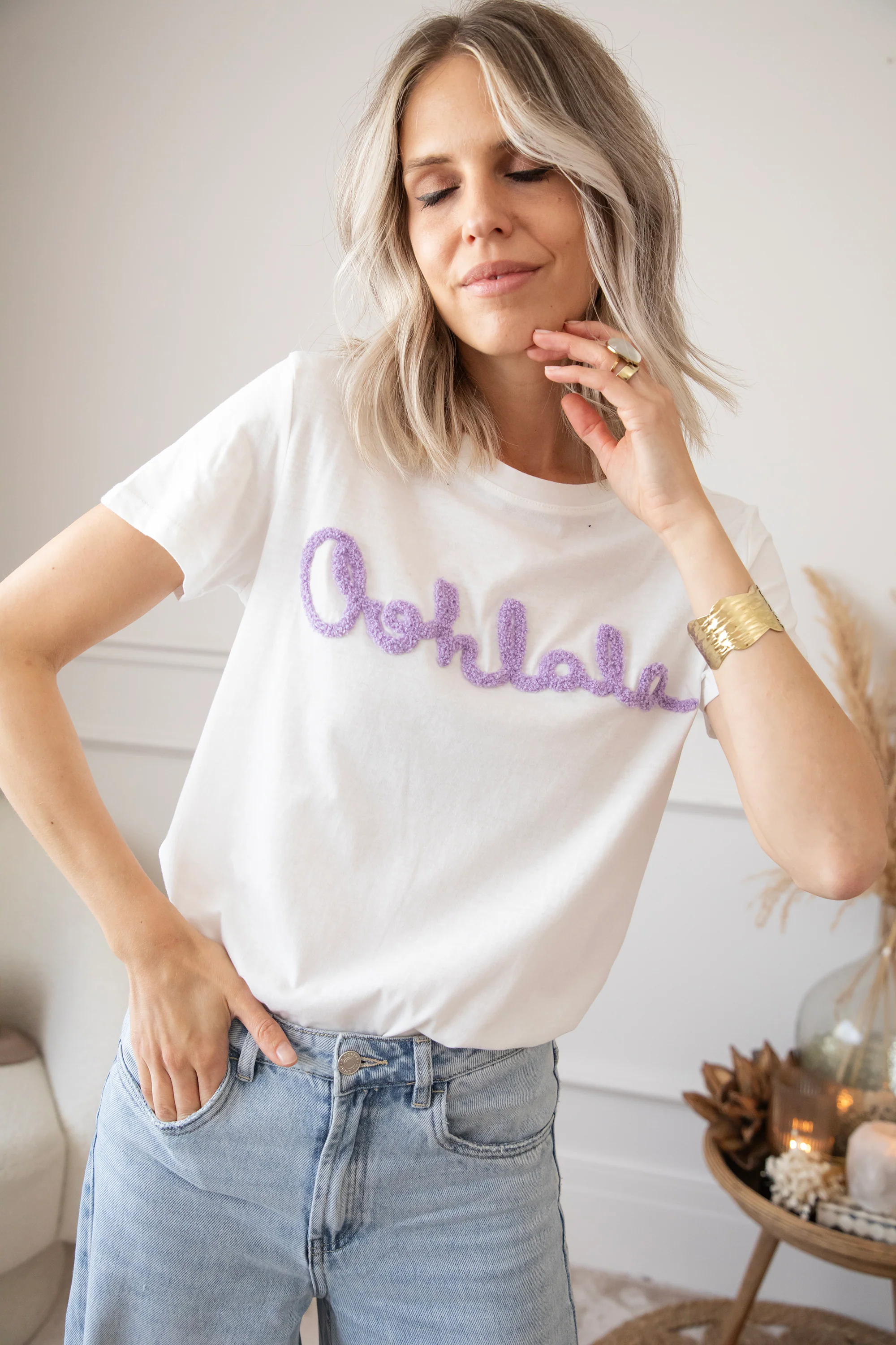 Oohlala White/Lila - T-Shirt - Image 3