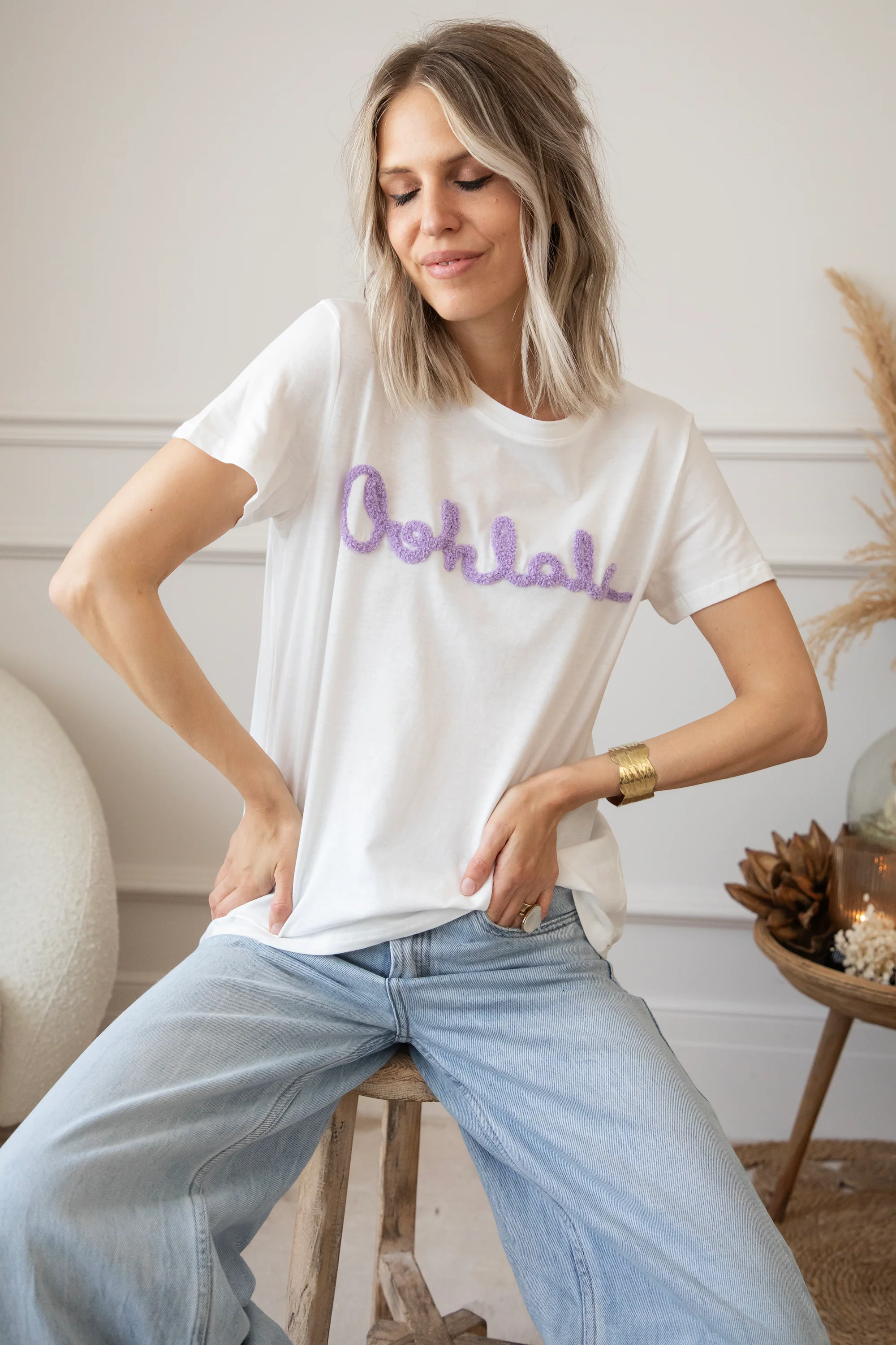 Oohlala White/Lila - T-Shirt - Image 4