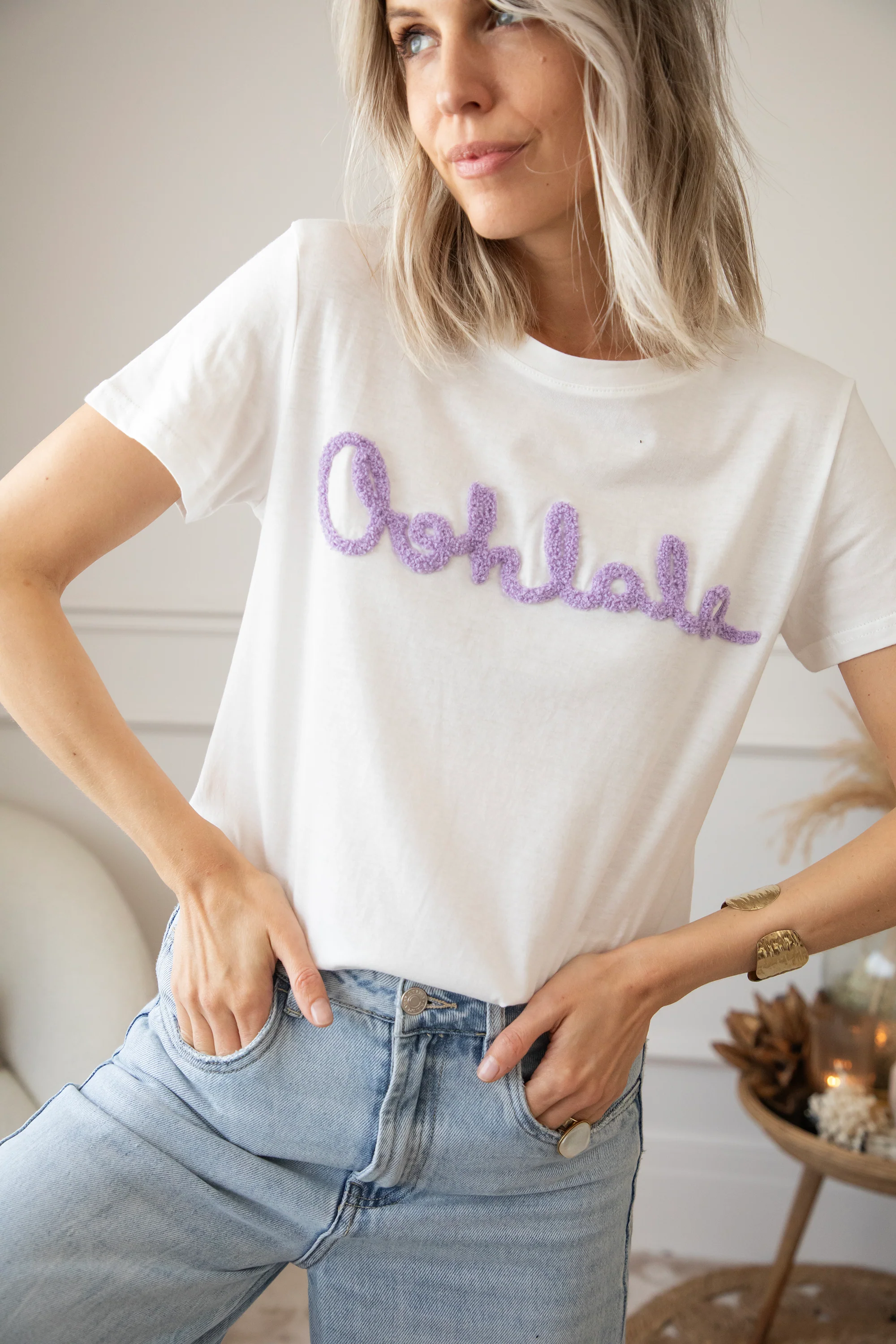 Oohlala White/Lila - T-Shirt - Image 5