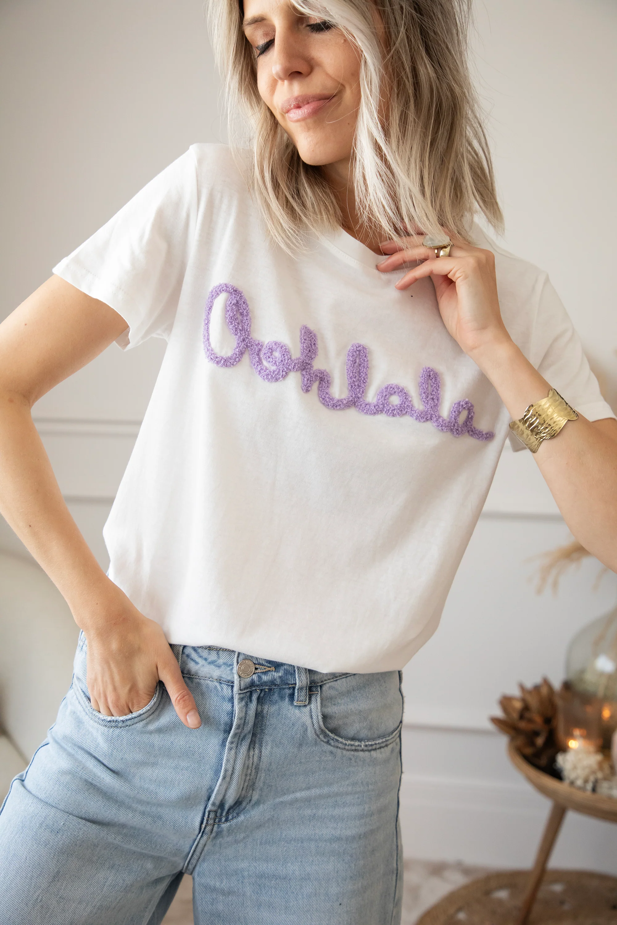 Oohlala White/Lila - T-Shirt - Image 7