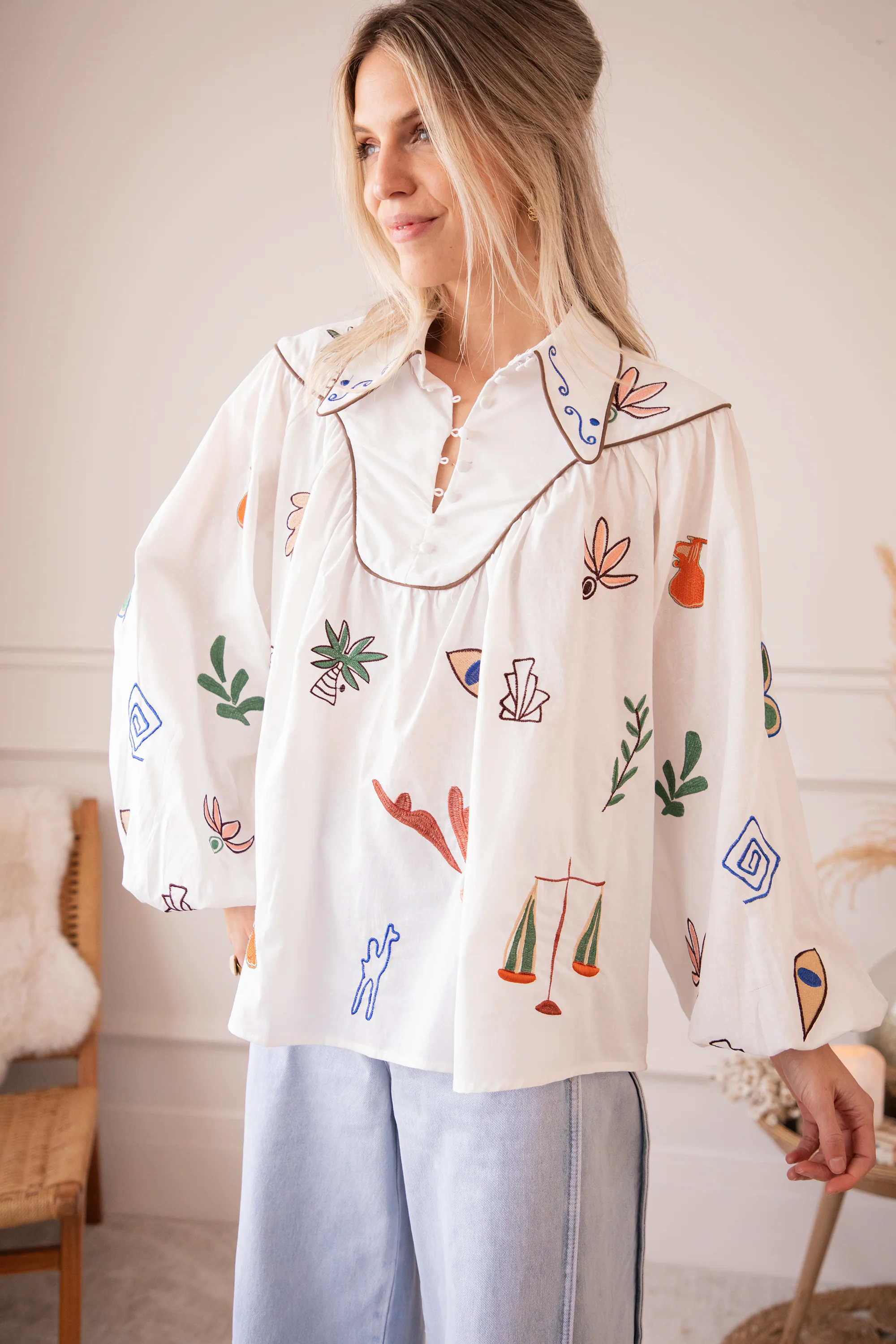 Oriental Escape White - Blouse - Image 11