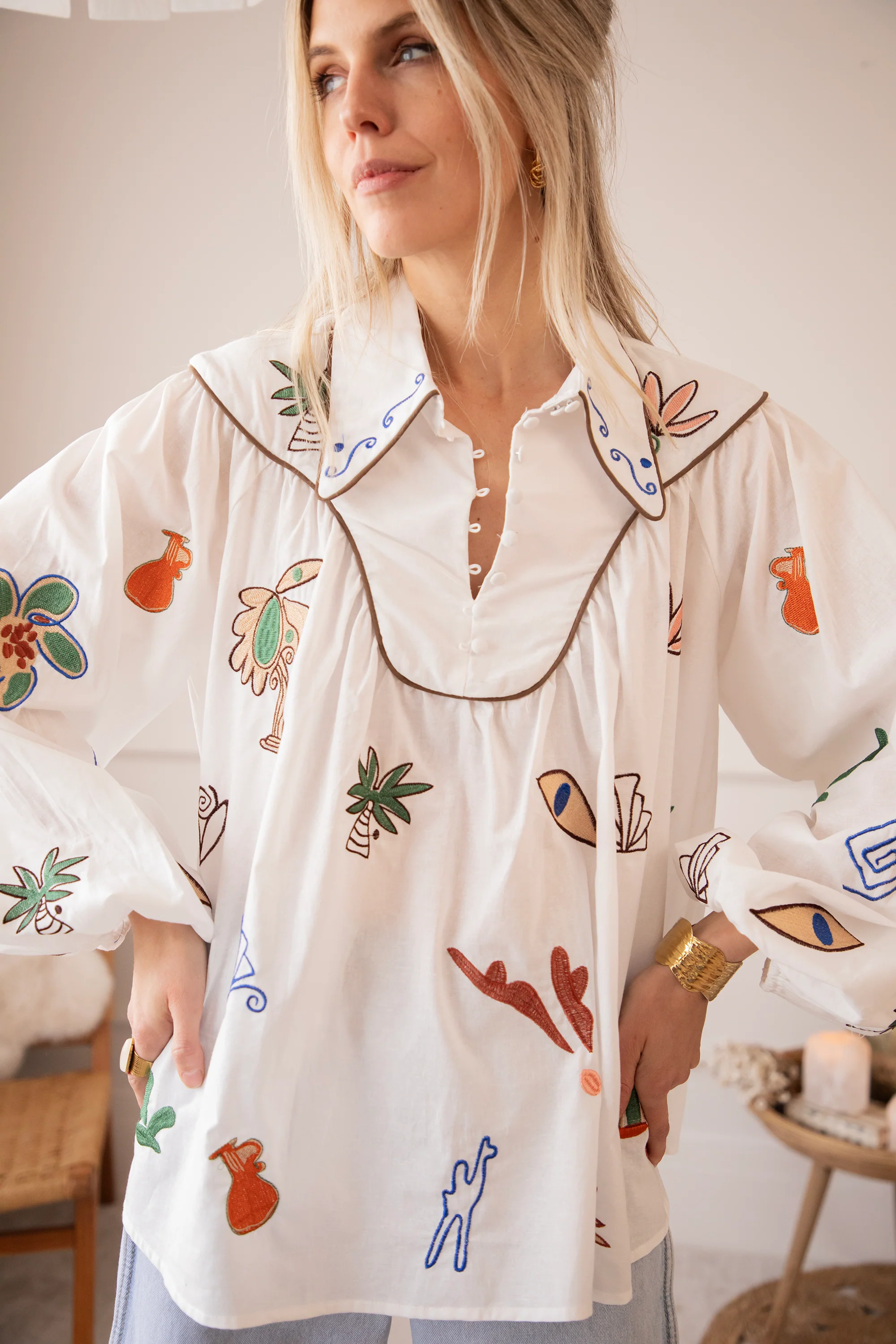 Oriental Escape White - Blouse - Image 3