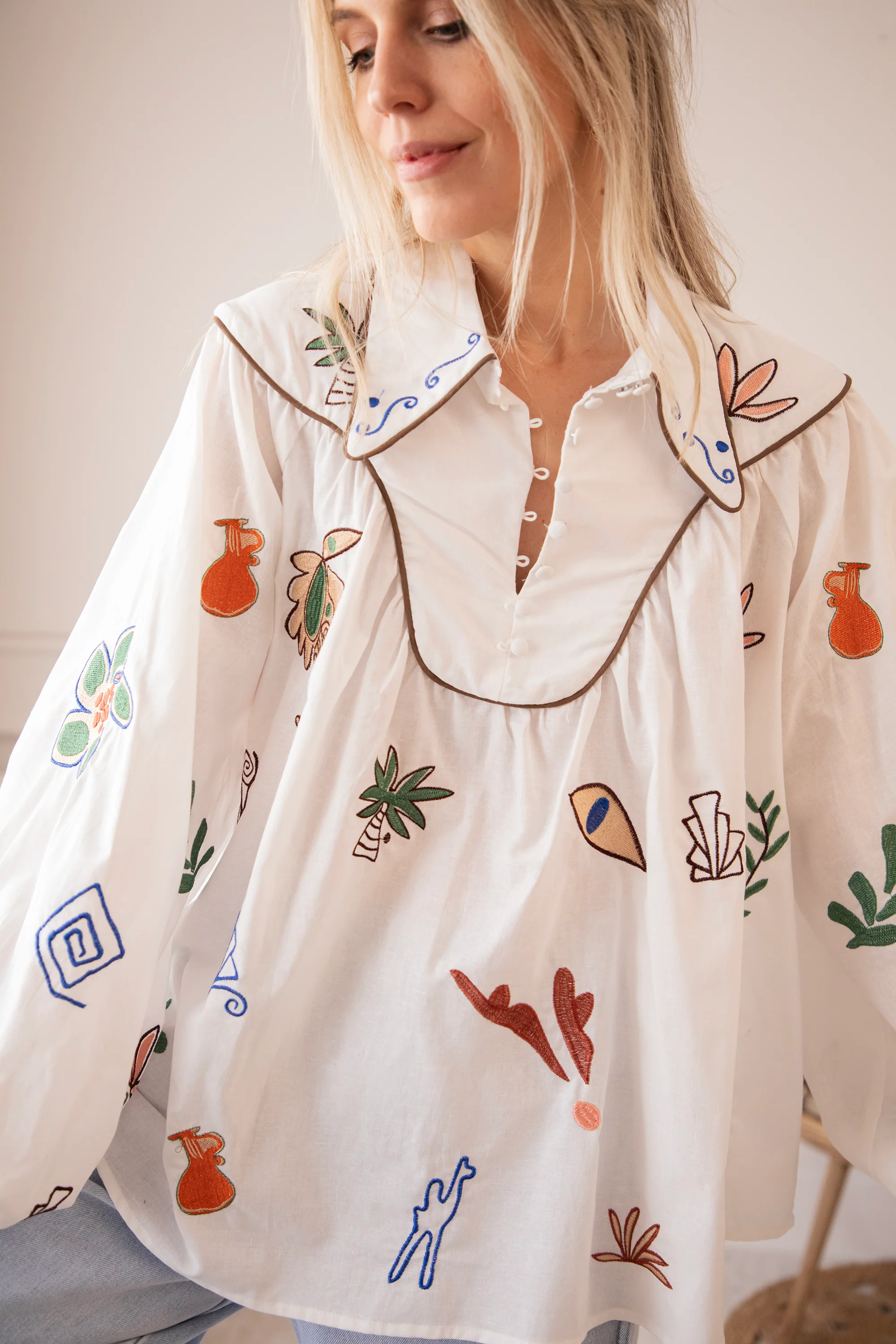 Oriental Escape White - Blouse - Image 4