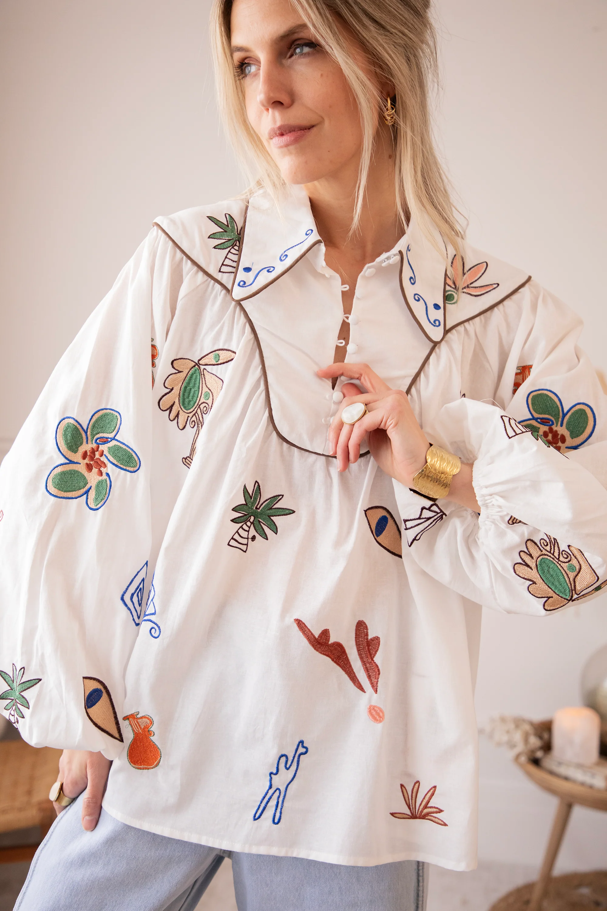 Oriental Escape White - Blouse - Image 5