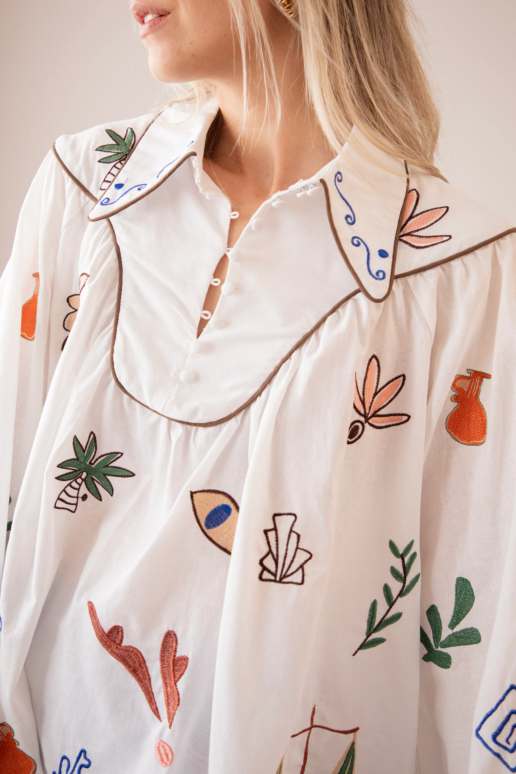 Oriental Escape White - Blouse - Image 6