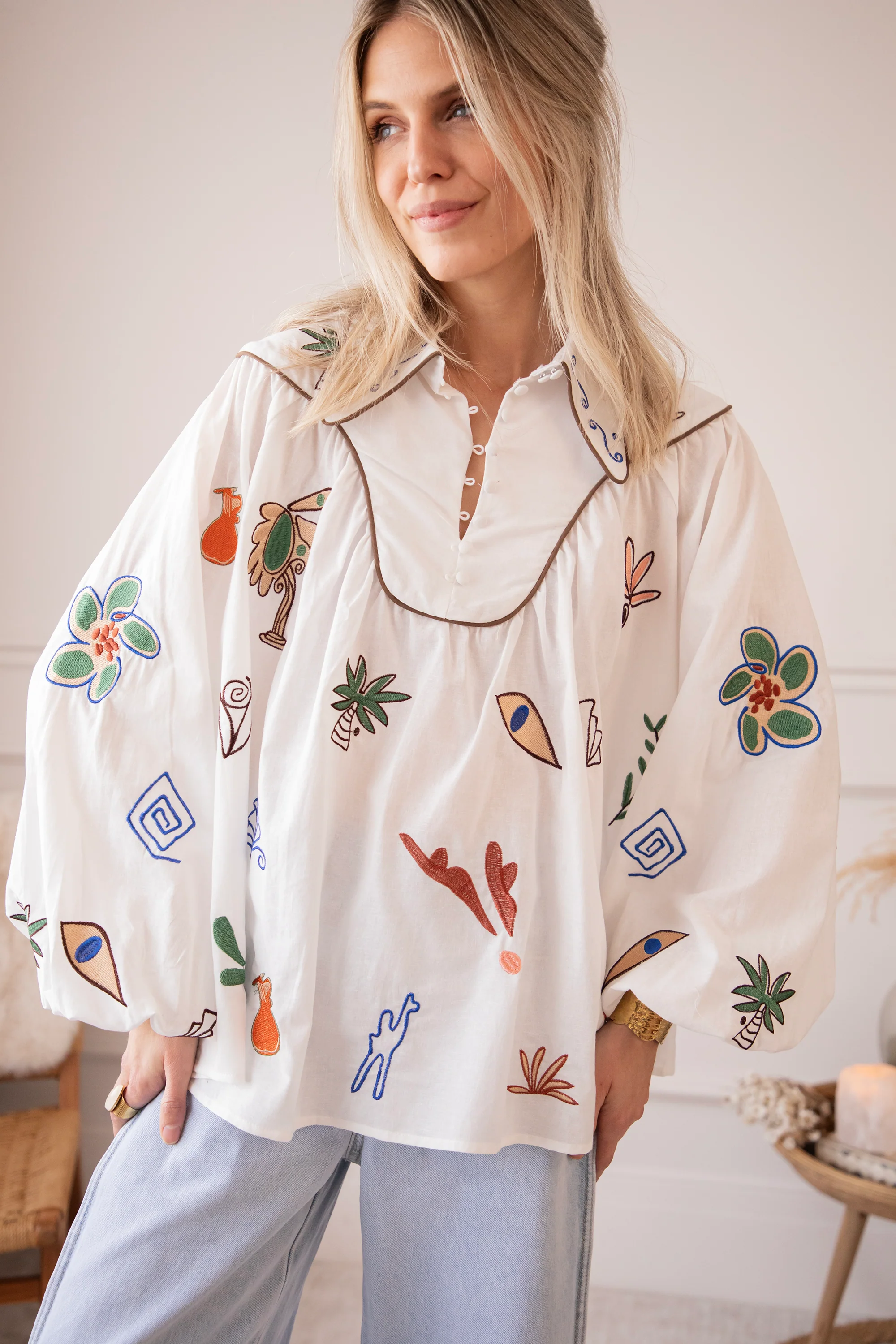 Oriental Escape White - Blouse - Image 8