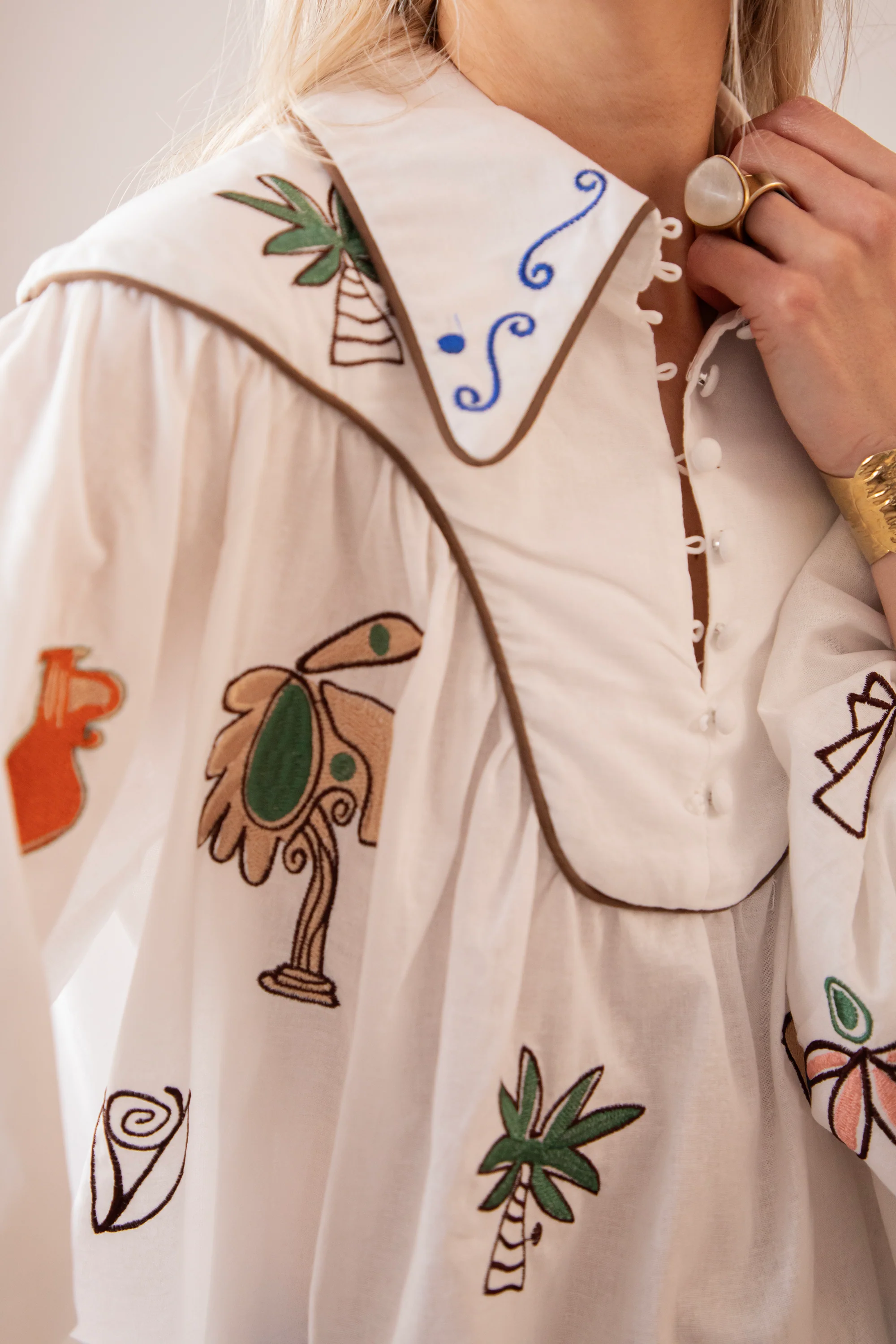 Oriental Escape White - Blouse - Image 9