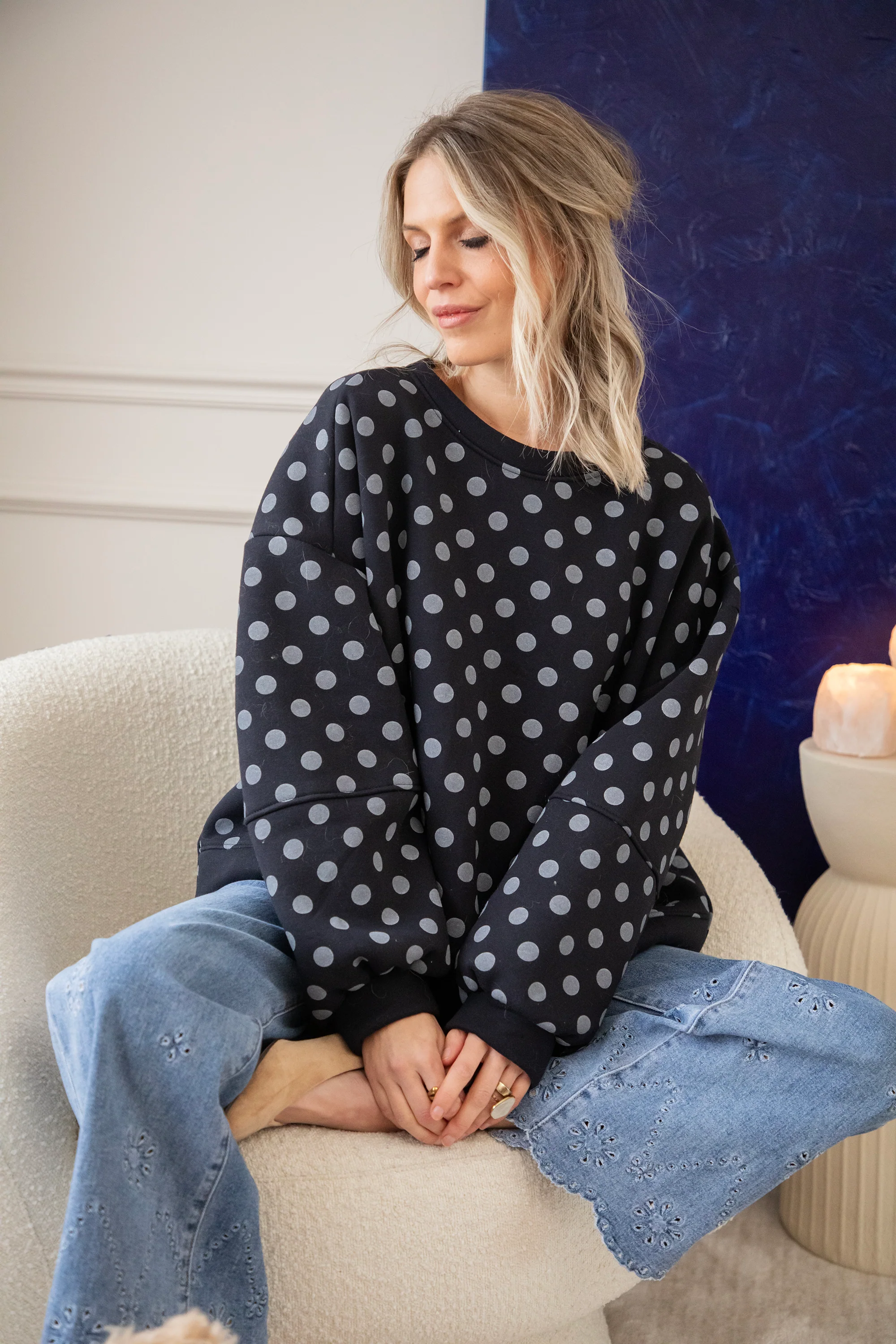 Pop Of Polka Navy - Sweater - Image 3