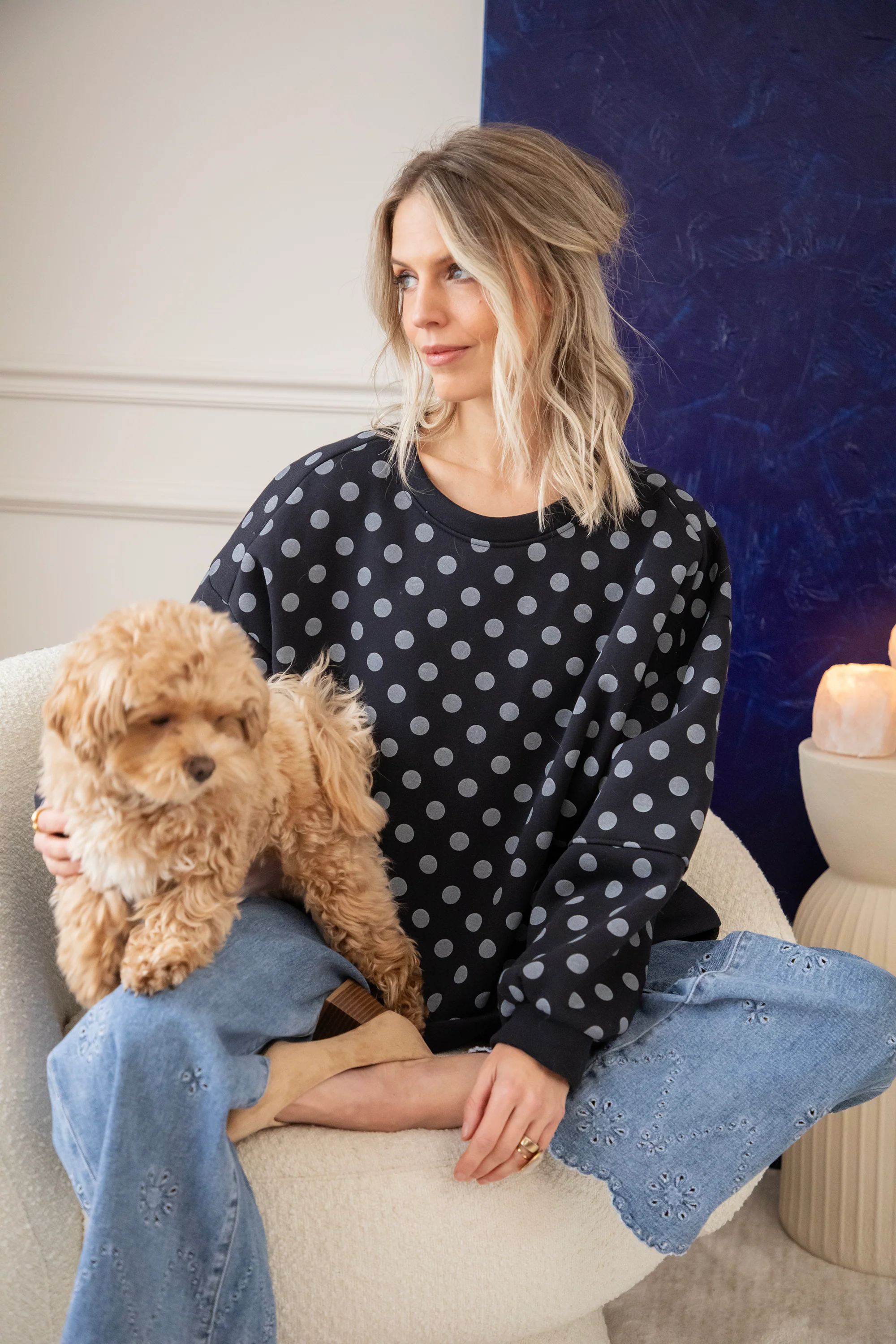 Pop Of Polka Navy - Sweater - Image 6