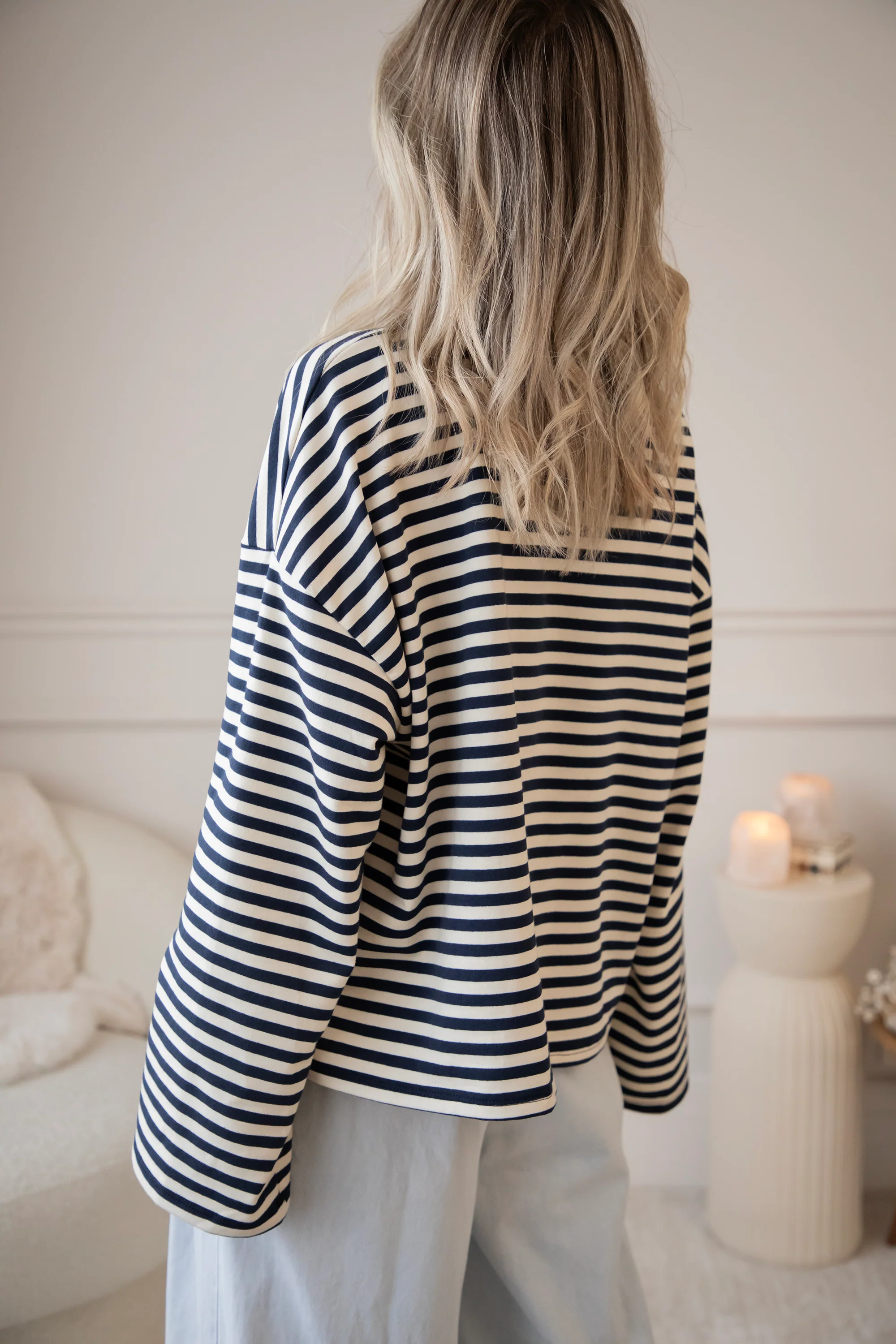 Sadie Stripe Beige/Navy - Longsleeve - Image 5