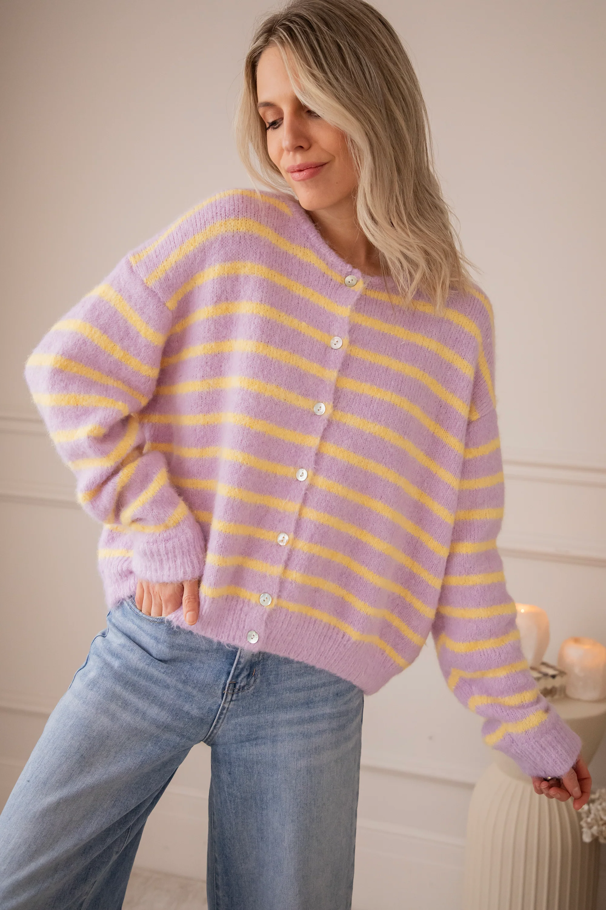 Samantha Stripe Lila/Yellow - Vest - Image 4