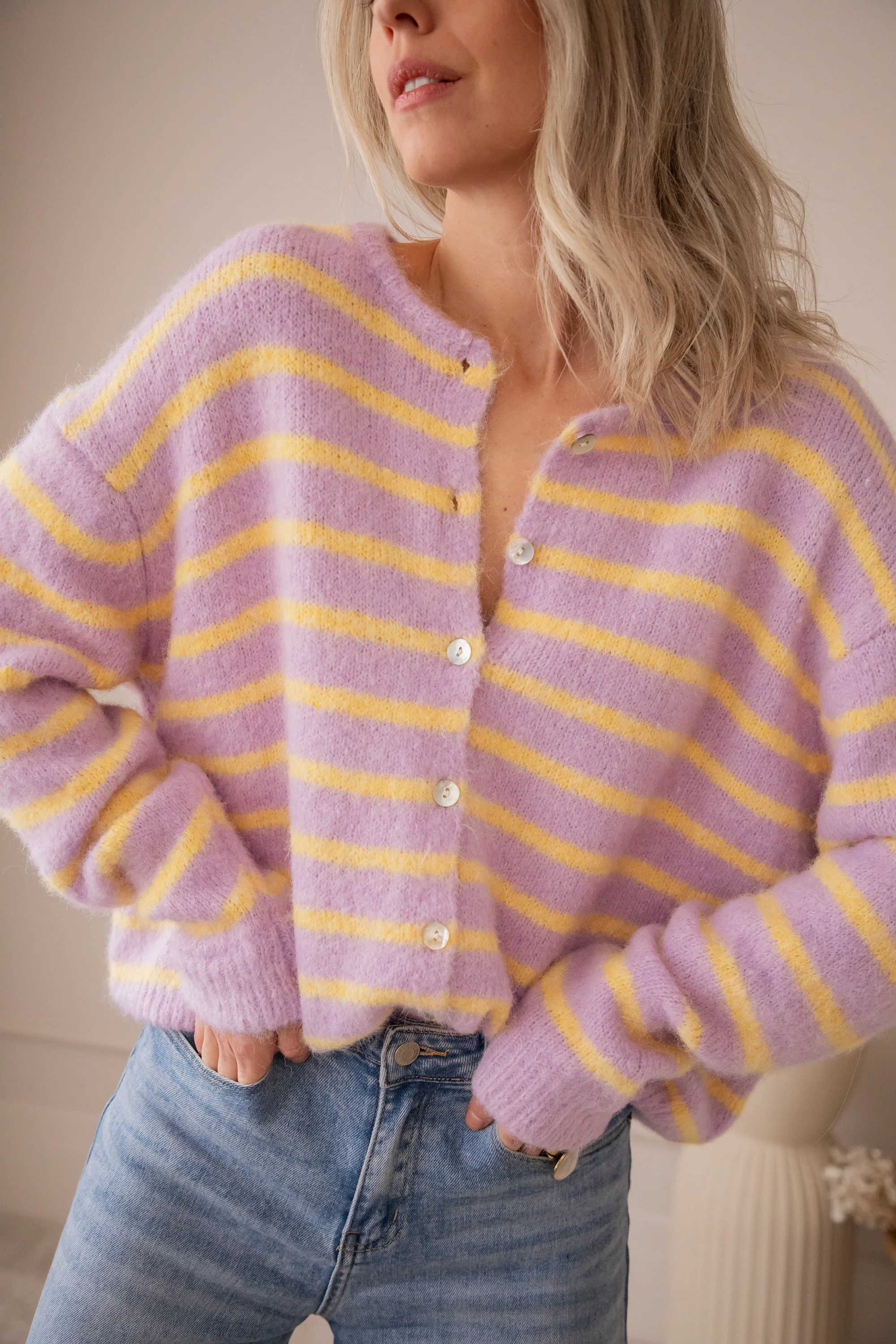 Samantha Stripe Lila/Yellow - Vest - Image 5