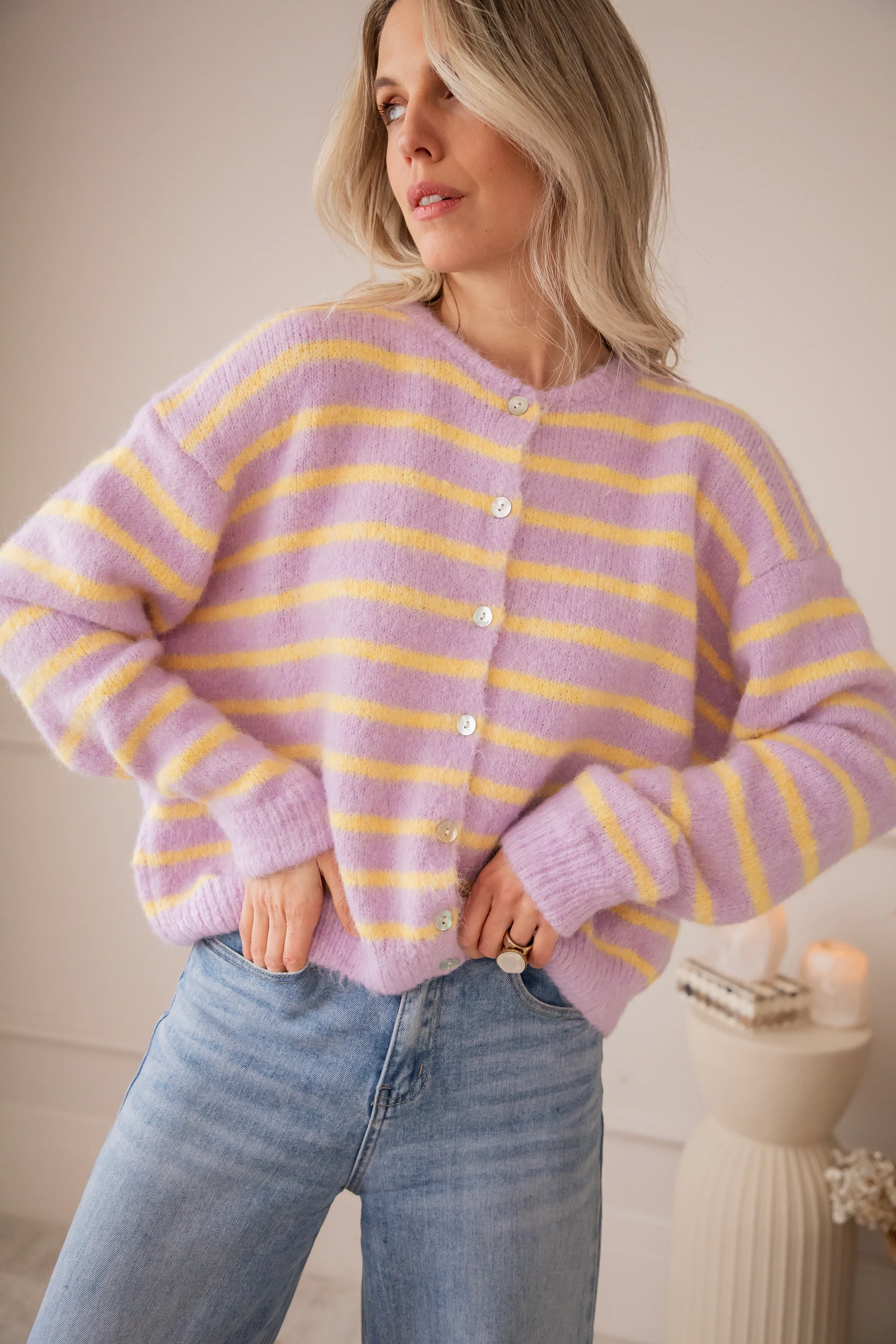 Samantha Stripe Lila/Yellow - Vest - Image 6