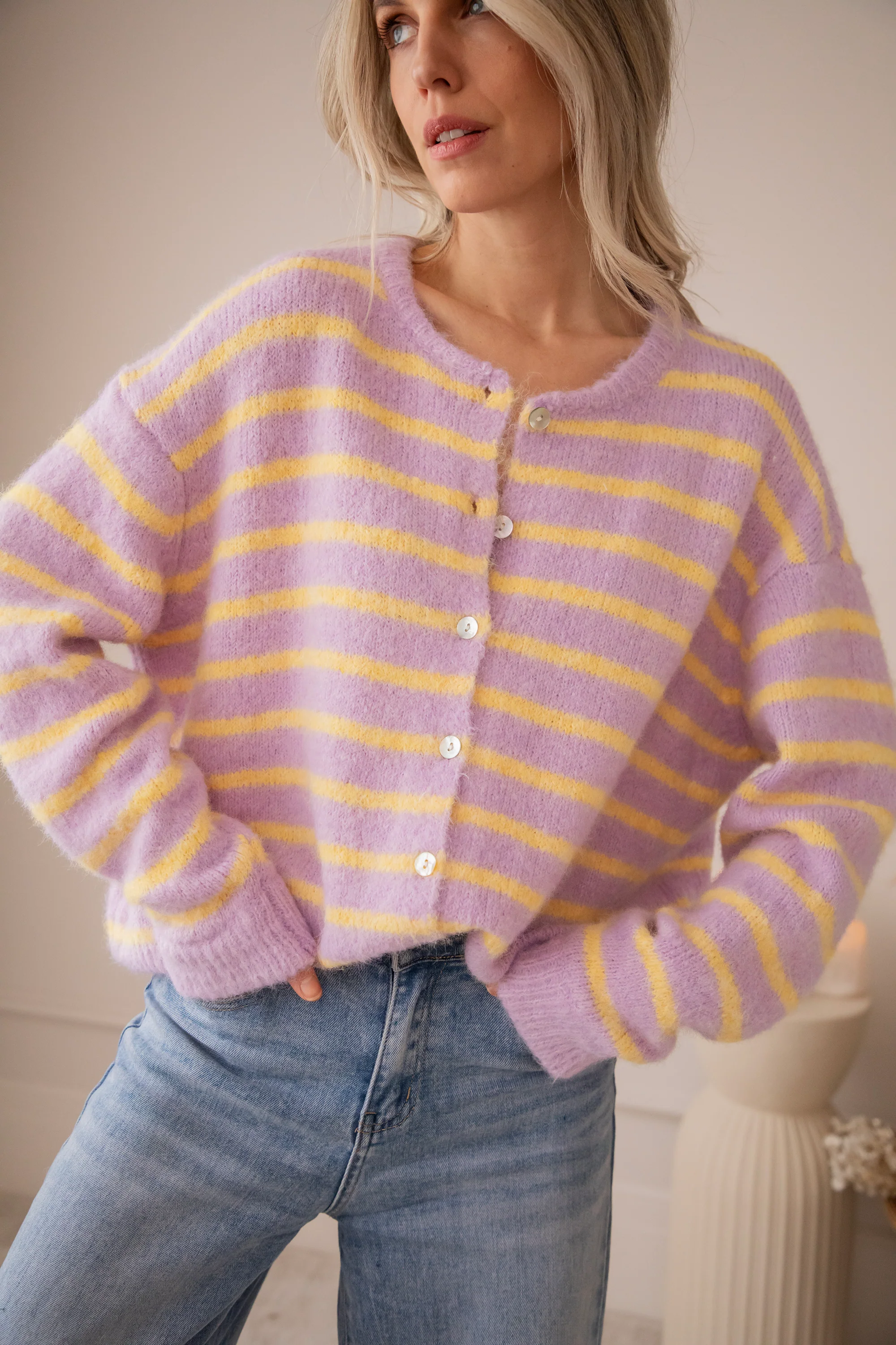 Samantha Stripe Lila/Yellow - Vest - Image 7