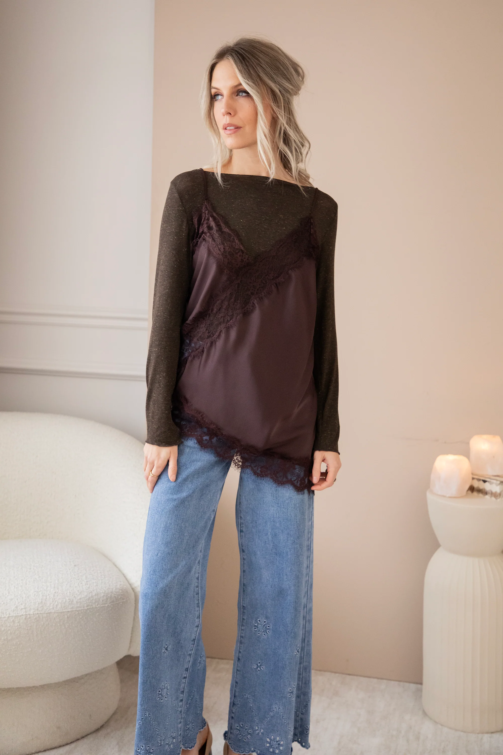 Sibelle Lace Curve Choco - Top - Image 7