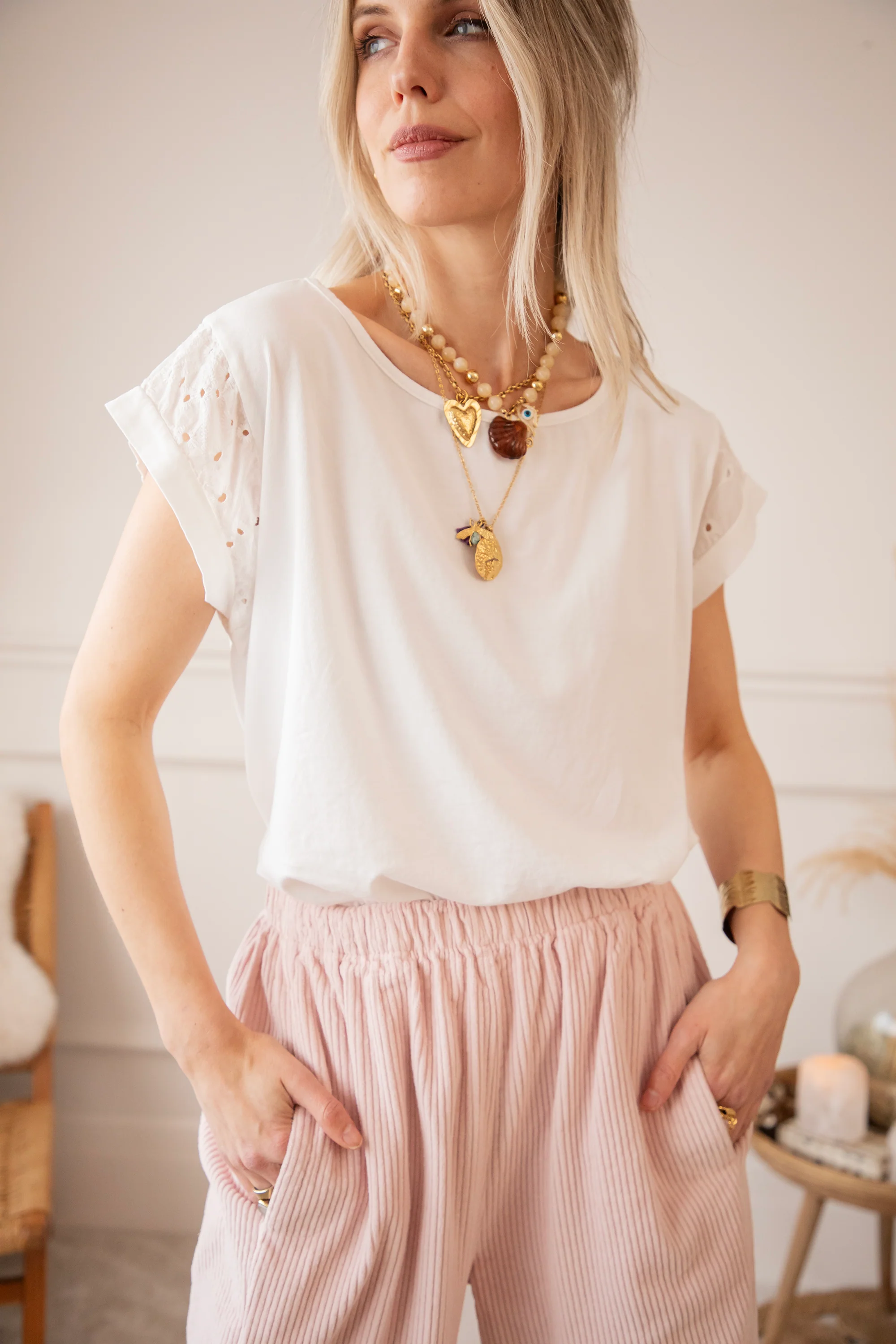 Sleeves Of Embroidery Anglaise White - T-Shirt - Image 6