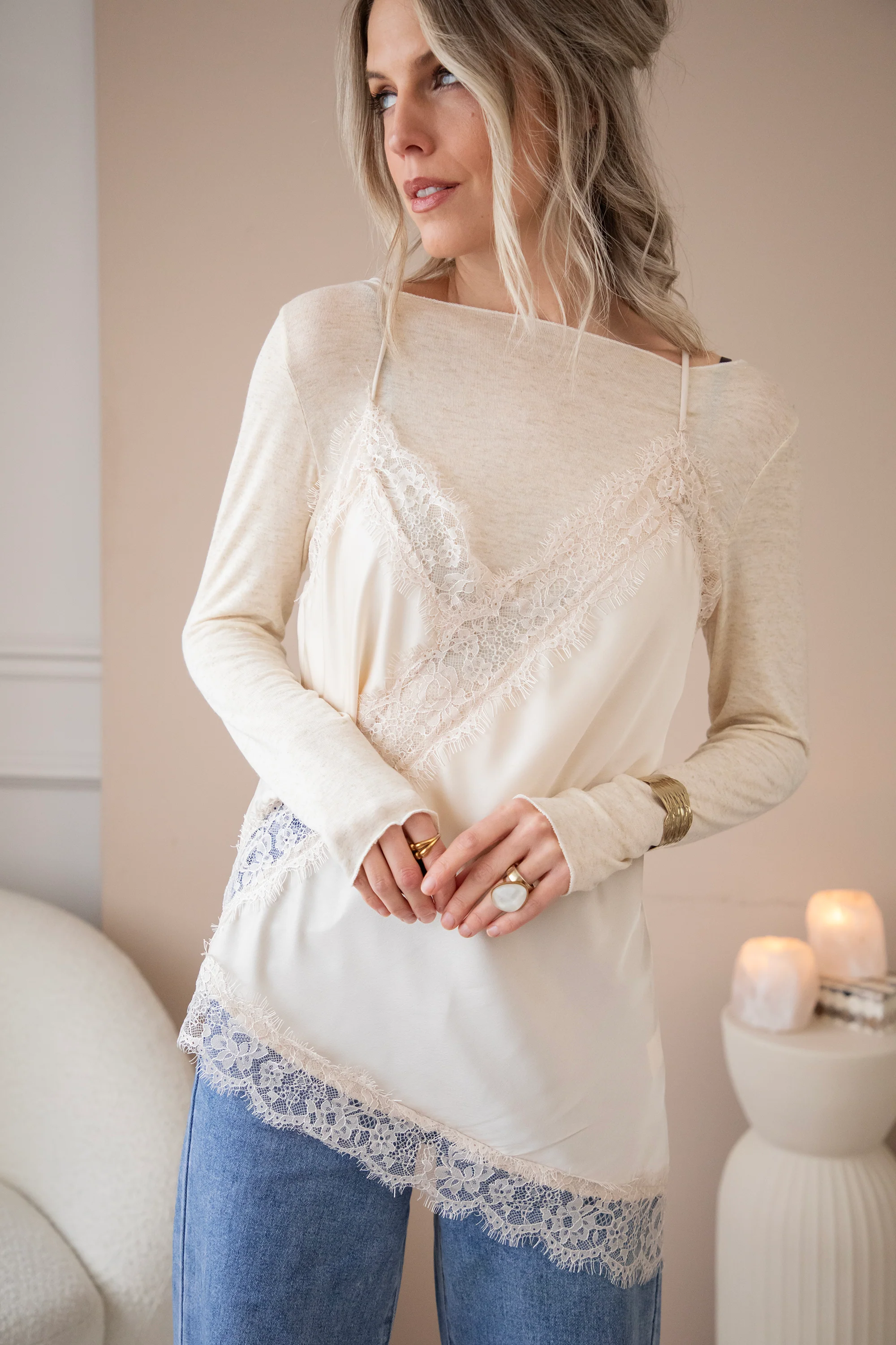 Sibelle Lace Curve Beige - Top - Image 4
