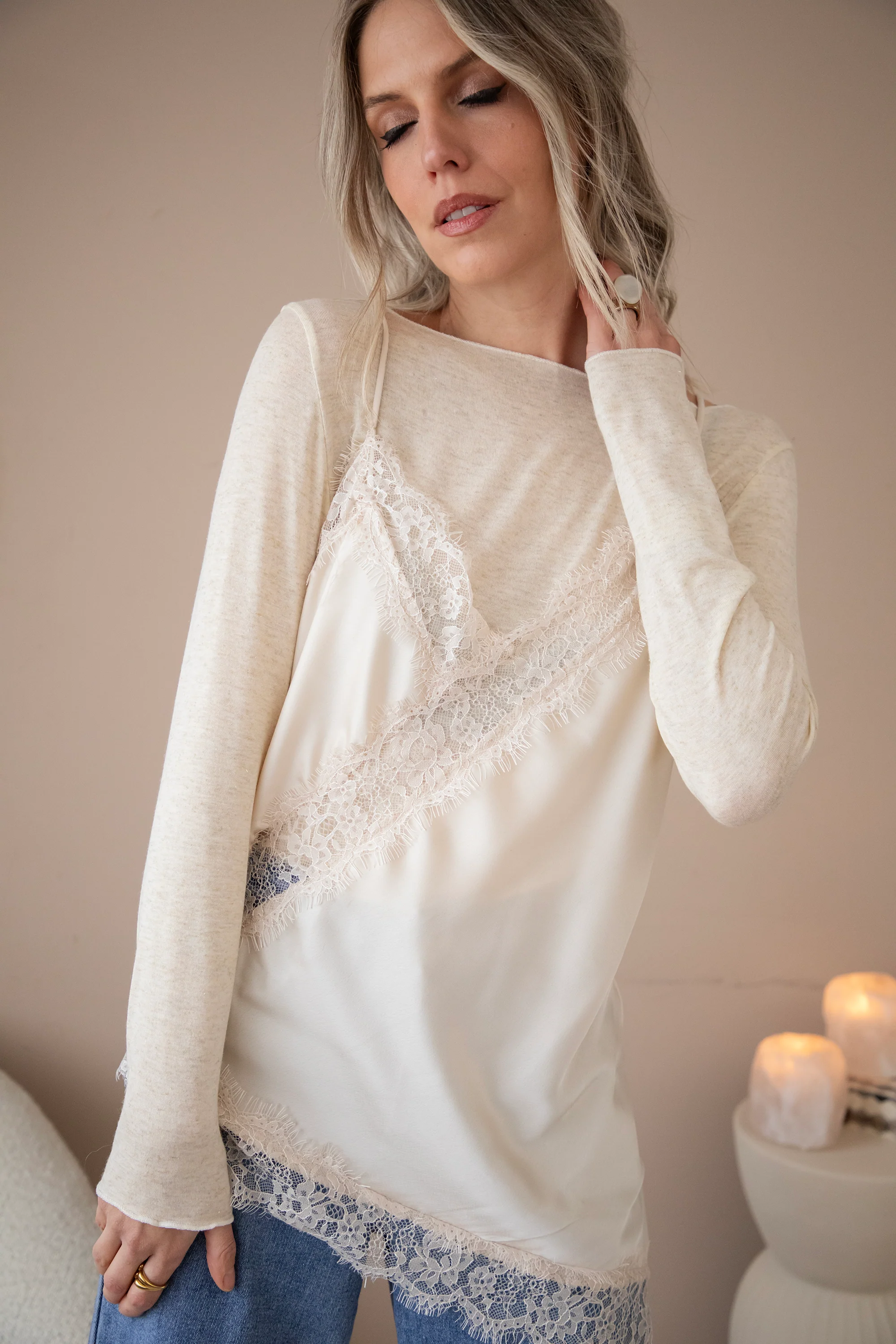 Sibelle Lace Curve Beige - Top - Image 10