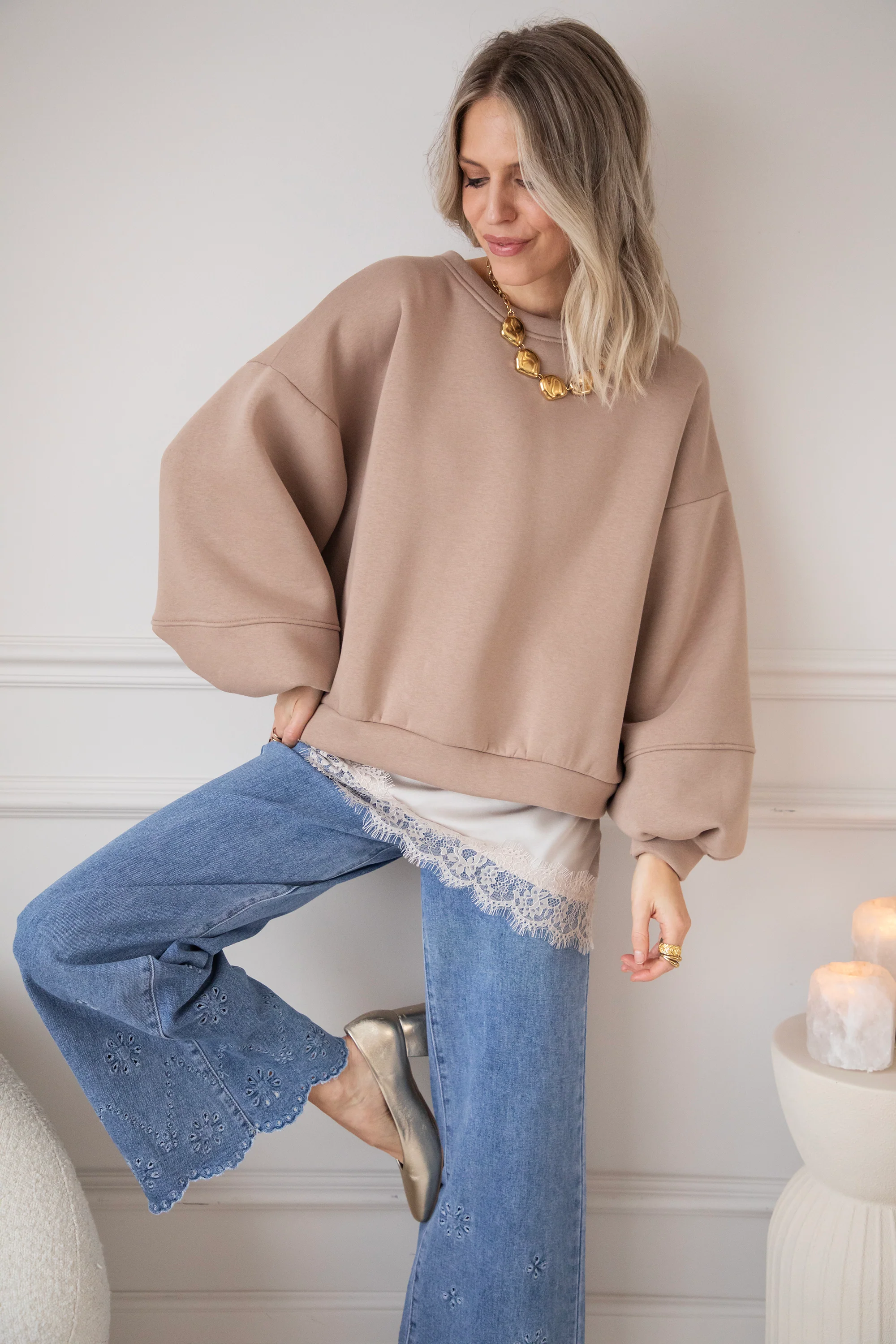 Snuggle Up Taupe - Sweater - Image 8