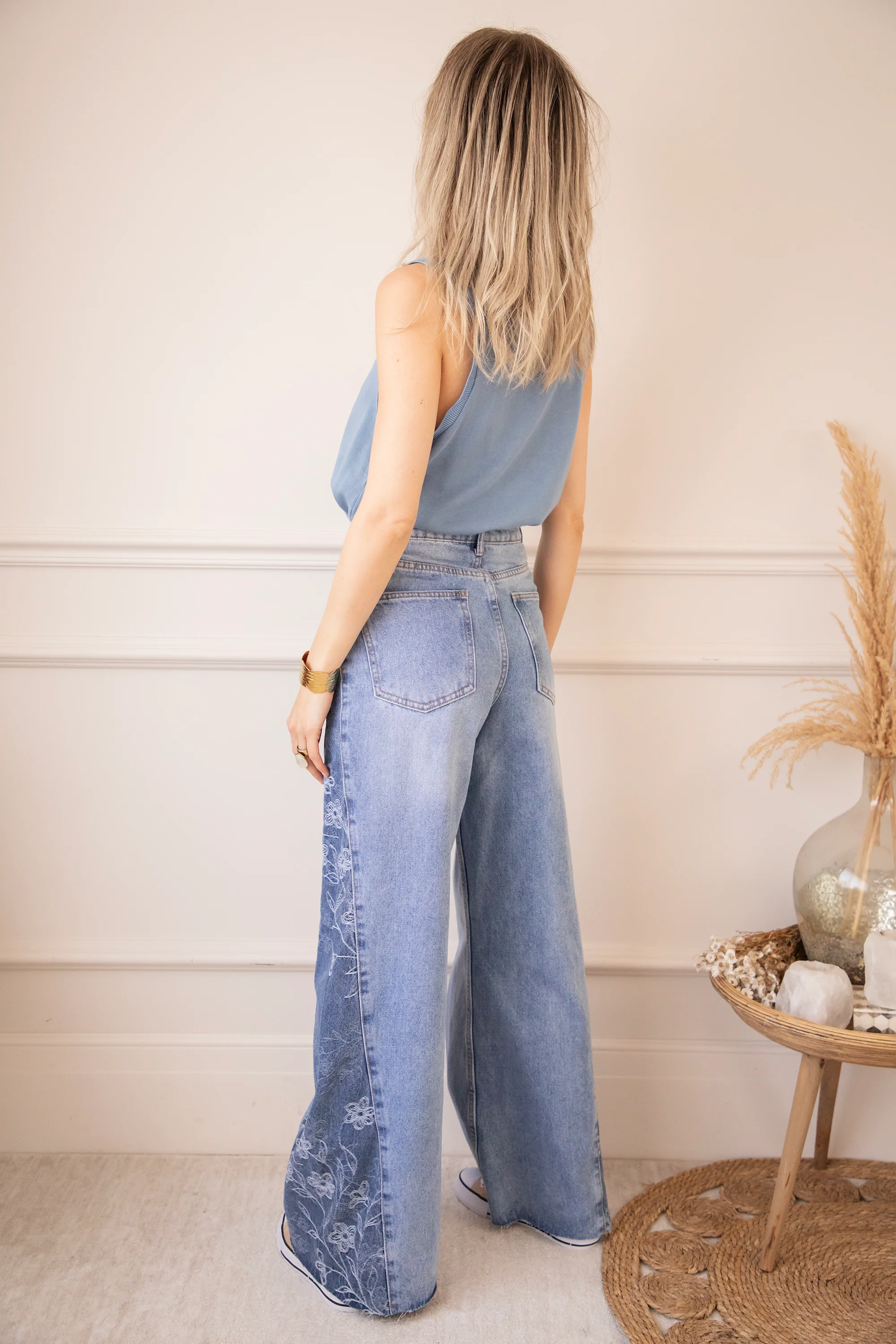 Wide Side Bloom Blue - Jeans - Image 6