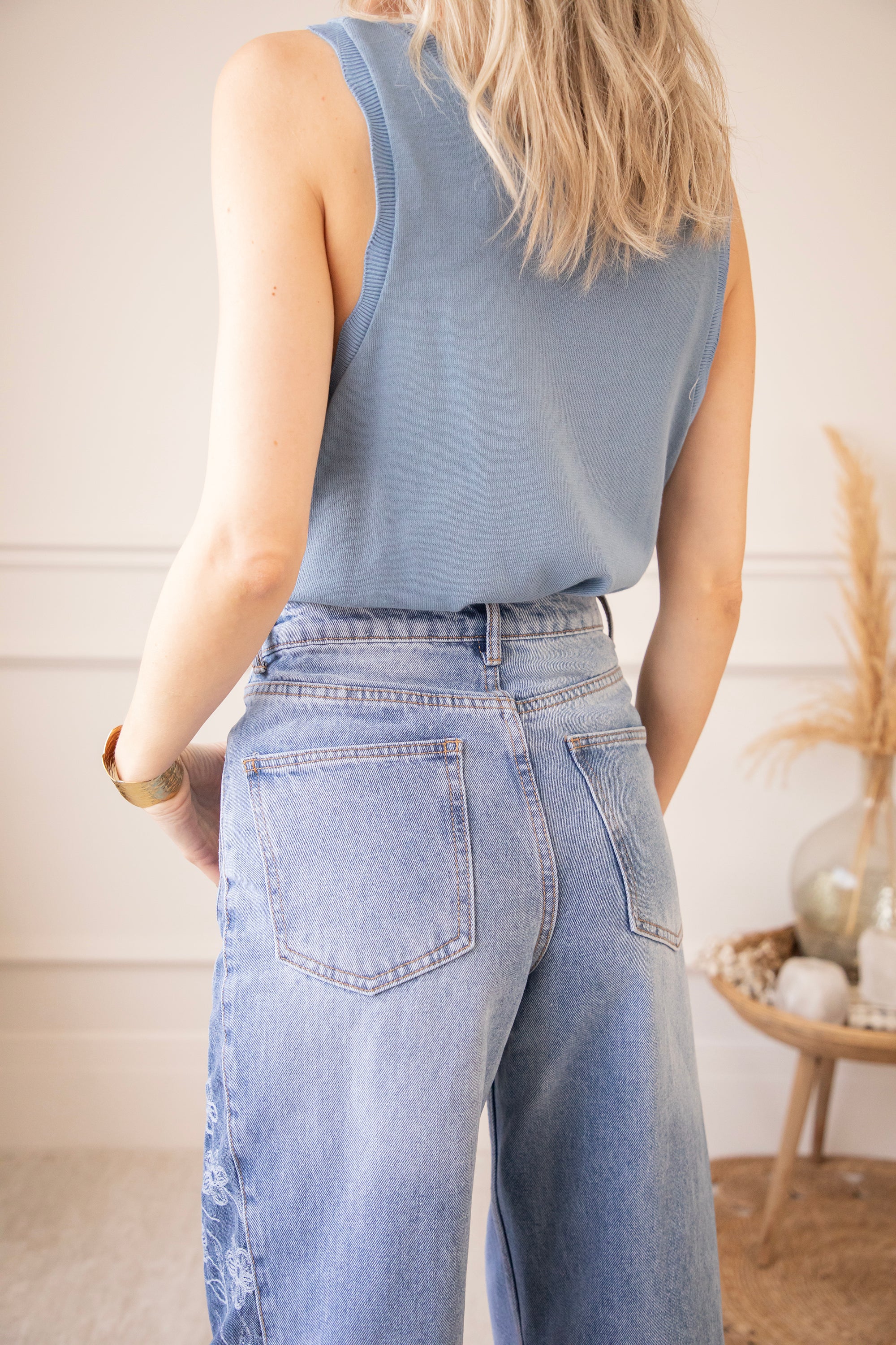 Wide Side Bloom Blue - Jeans - Image 9